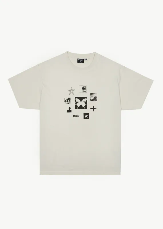 AFENDS Mens Disorder - Boxy T-Shirt - Moonbeam sold by Afends