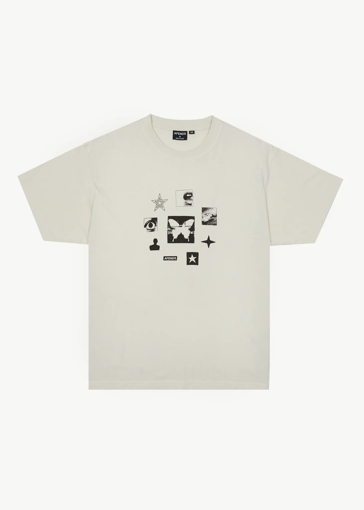 AFENDS Mens Disorder - Boxy T-Shirt - Moonbeam sold by Afends