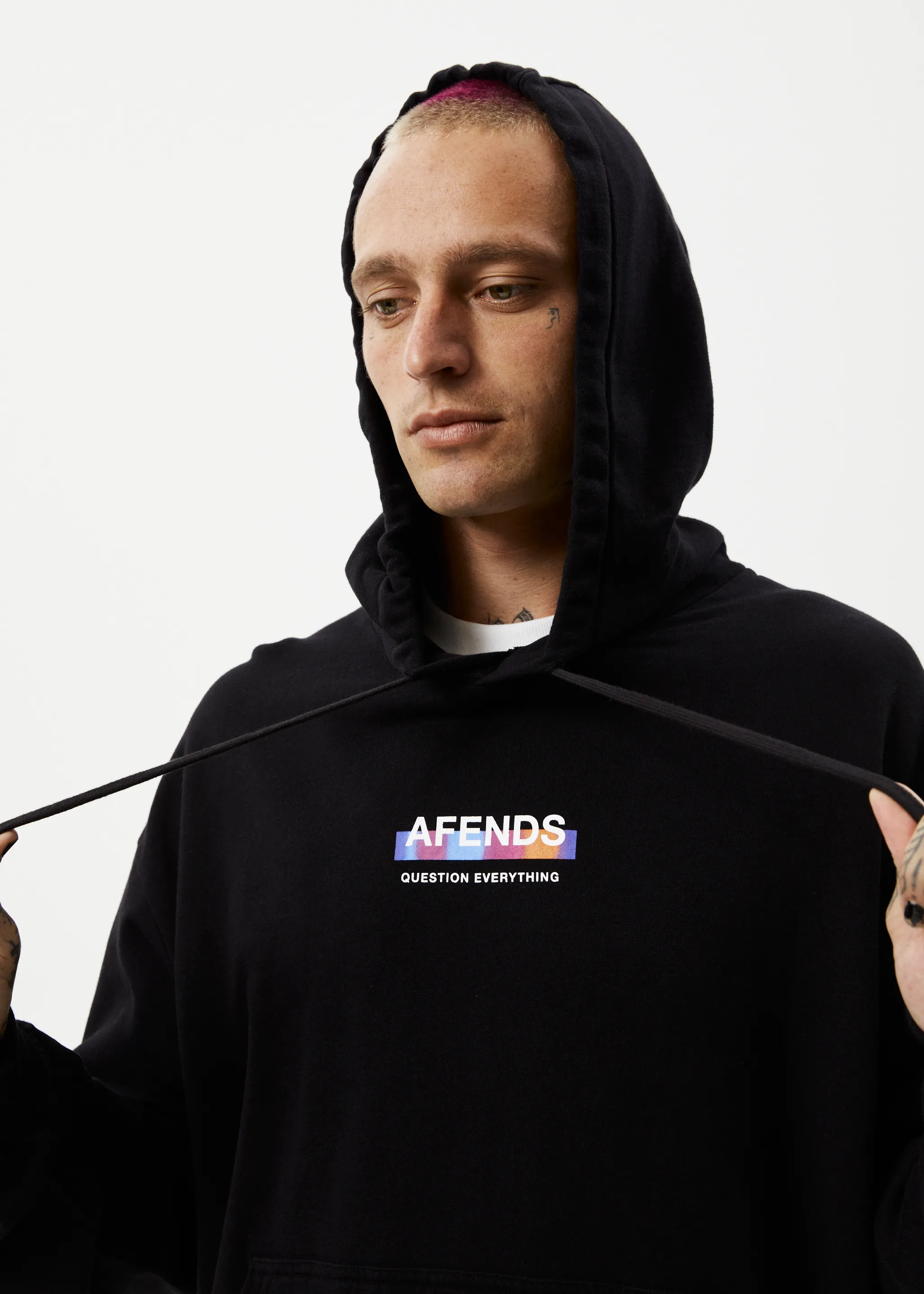AFENDS Mens Question Everything - Hoodie - Black sold by Afends product image thumbnail 2