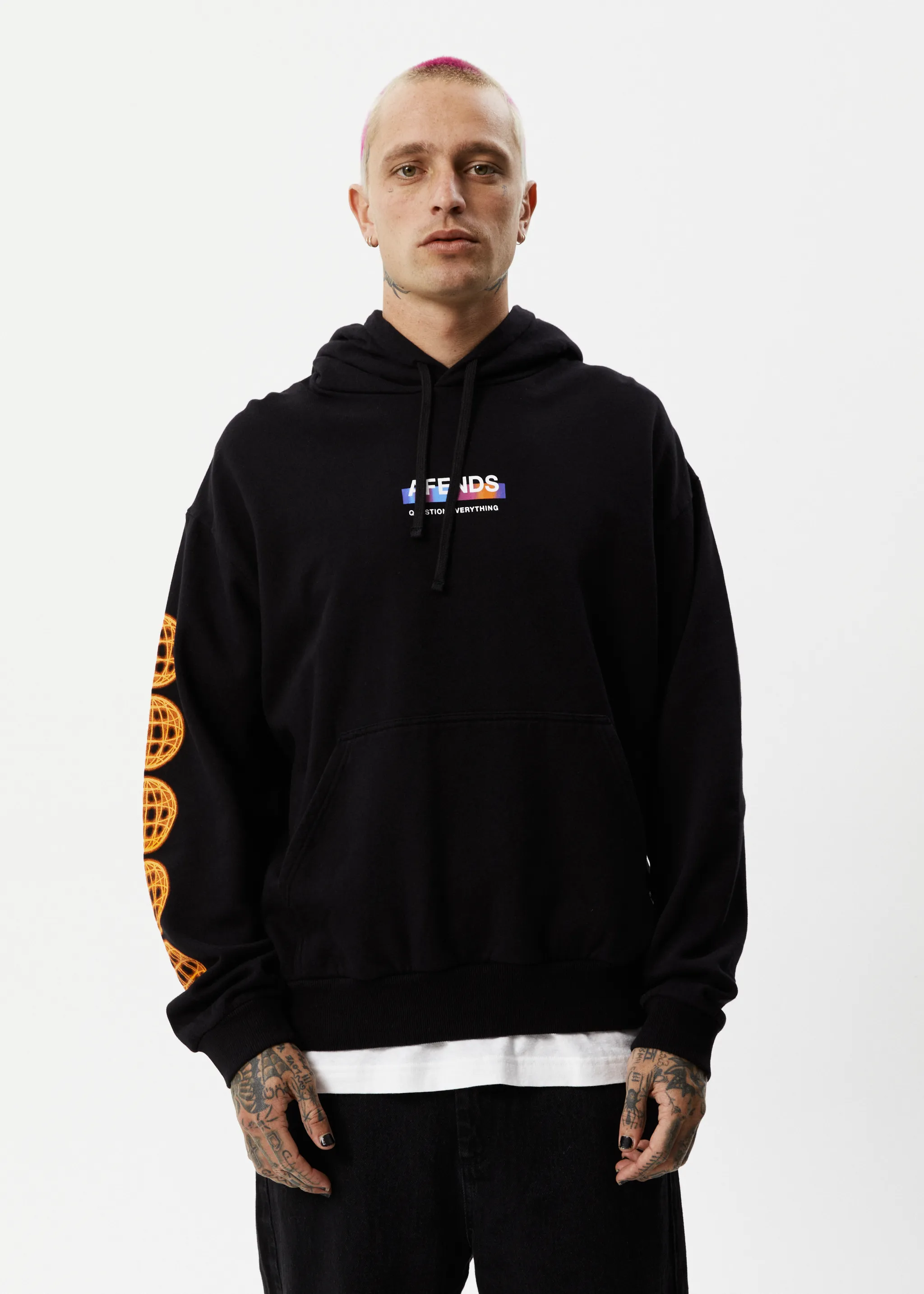 AFENDS Mens Question Everything - Hoodie - Black sold by Afends