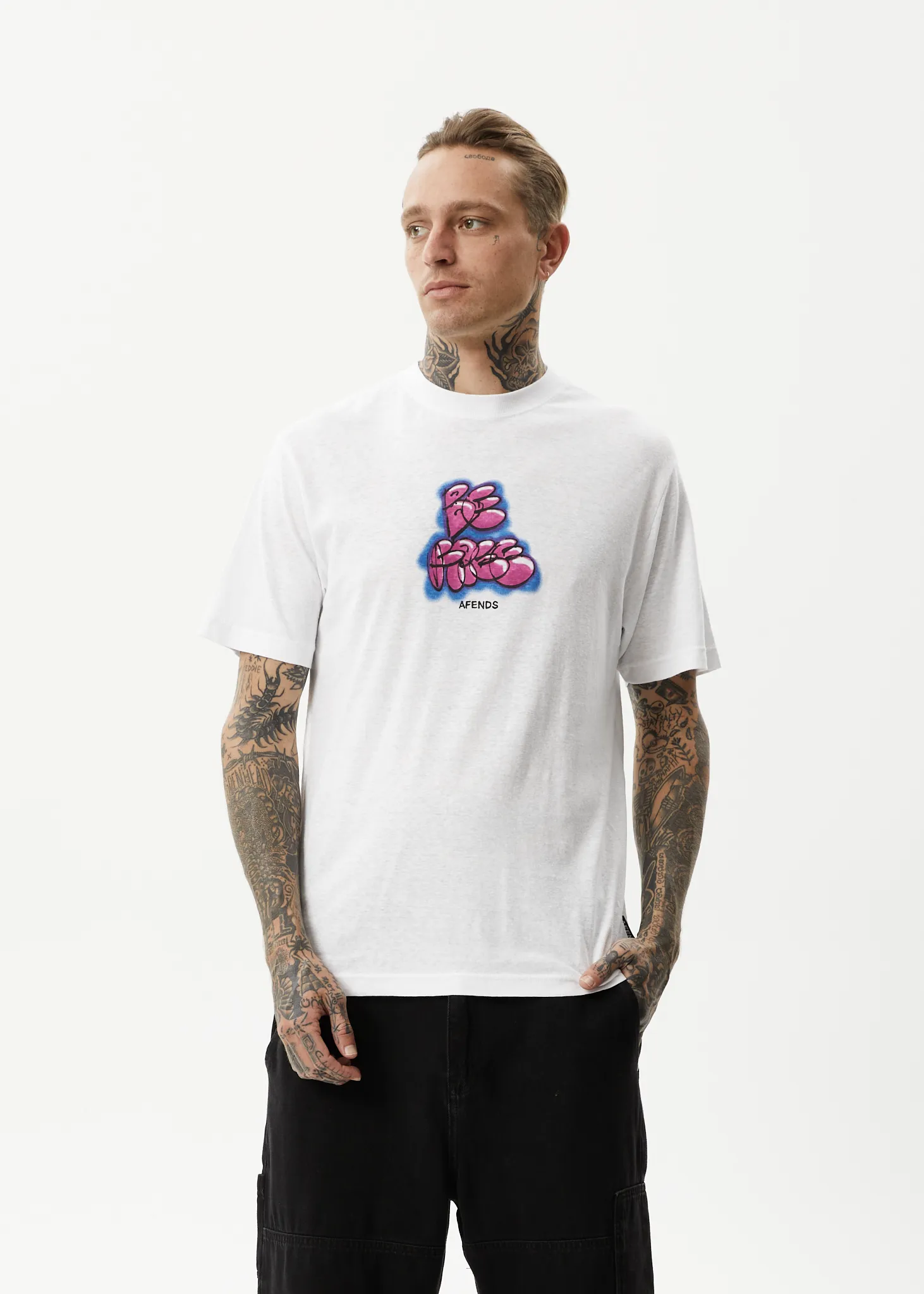 AFENDS Mens Planetary - Retro Graphic T-Shirt - White sold by Afends product image thumbnail 3