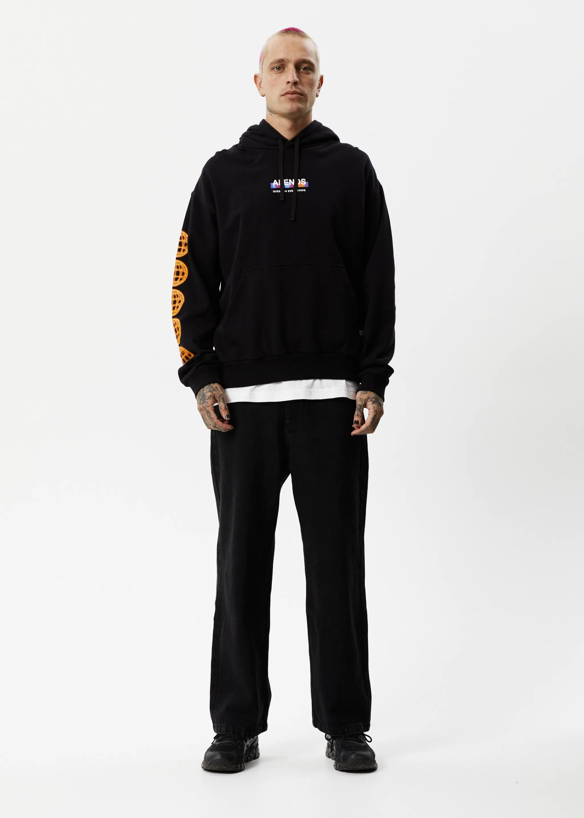 AFENDS Mens Question Everything - Hoodie - Black sold by Afends product image thumbnail 3