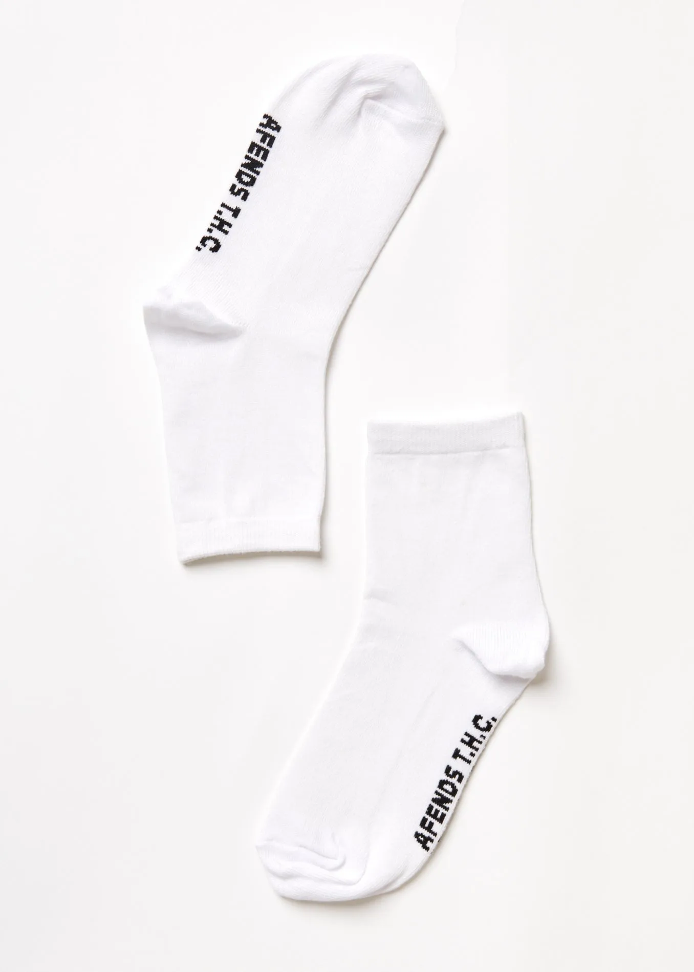 AFENDS Unisex All Time - Crew Socks - White sold by Afends