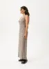 AFENDS Womens Base - Seersucker Maxi Dress - Coffee Check sold by Afends