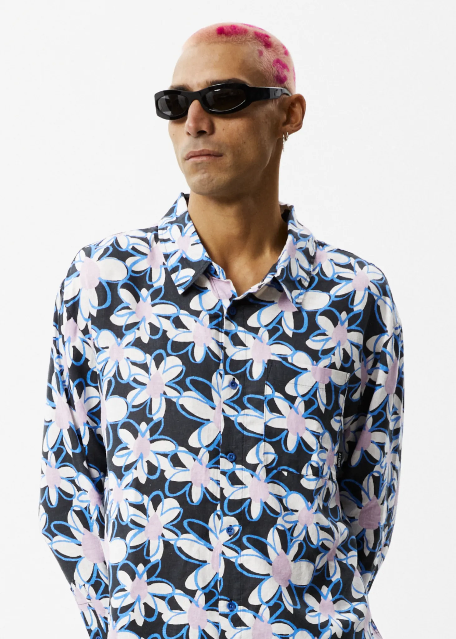 AFENDS Mens Waterfall - Long Sleeve Shirt - Stone Black sold by Afends product image thumbnail 2