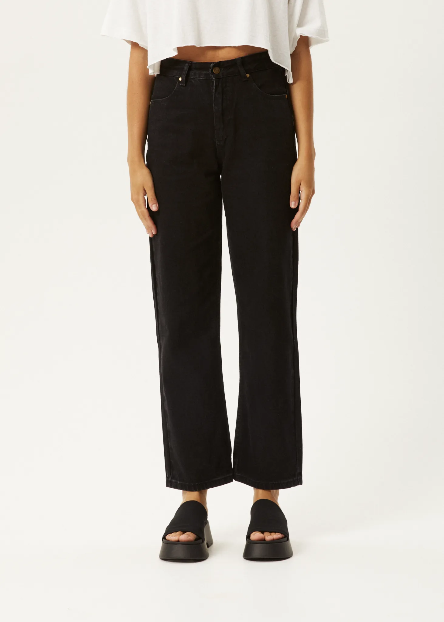 AFENDS Womens Shelby - Denim Straight Leg Jean - Washed Black sold by Afends product image thumbnail 2