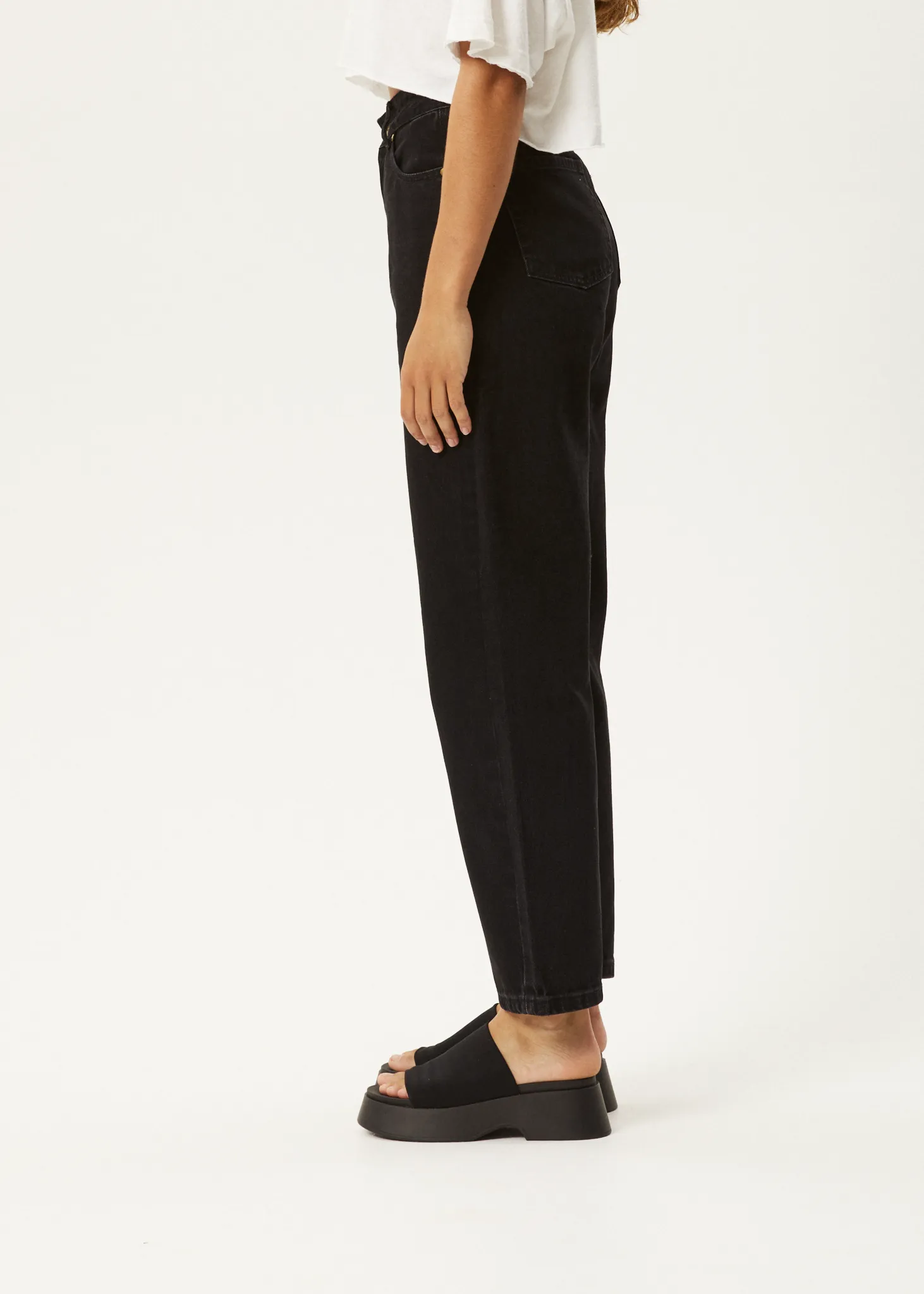 AFENDS Womens Shelby - Denim Straight Leg Jean - Washed Black sold by Afends product image thumbnail 4