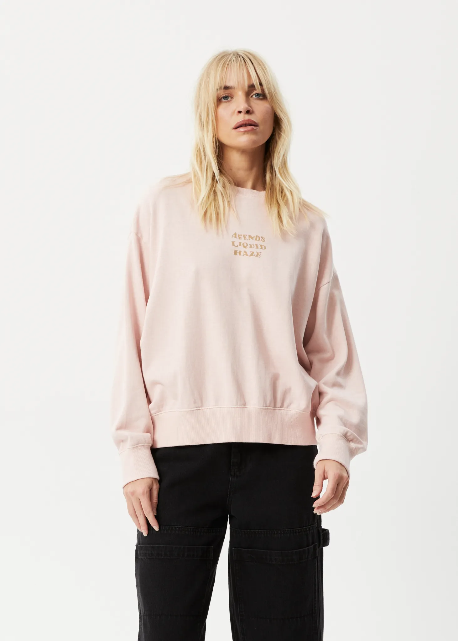 AFENDS Womens Daze - Crew Neck Jumper - Lotus sold by Afends