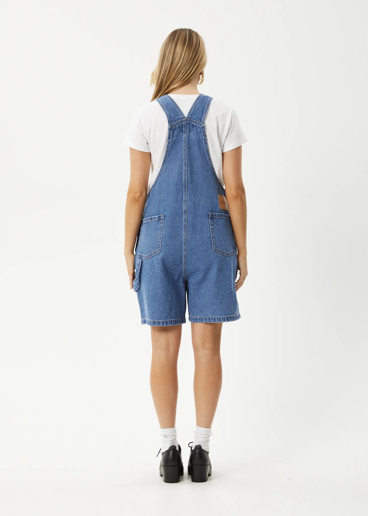 AFENDS Womens Lil Louis - Denim Overall - Worn Blue sold by Afends product image thumbnail 5