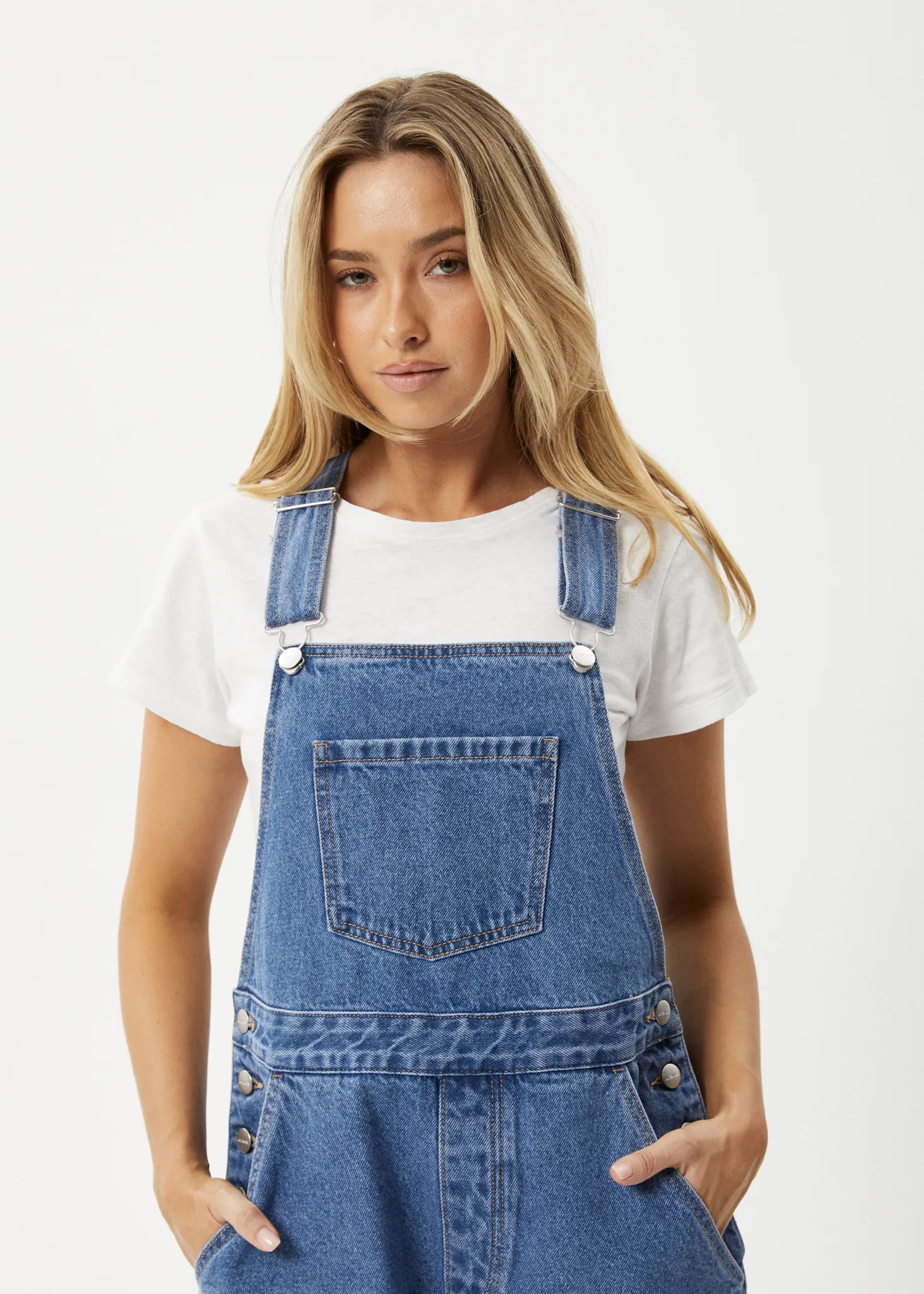 AFENDS Womens Lil Louis - Denim Overall - Worn Blue sold by Afends product image thumbnail 2