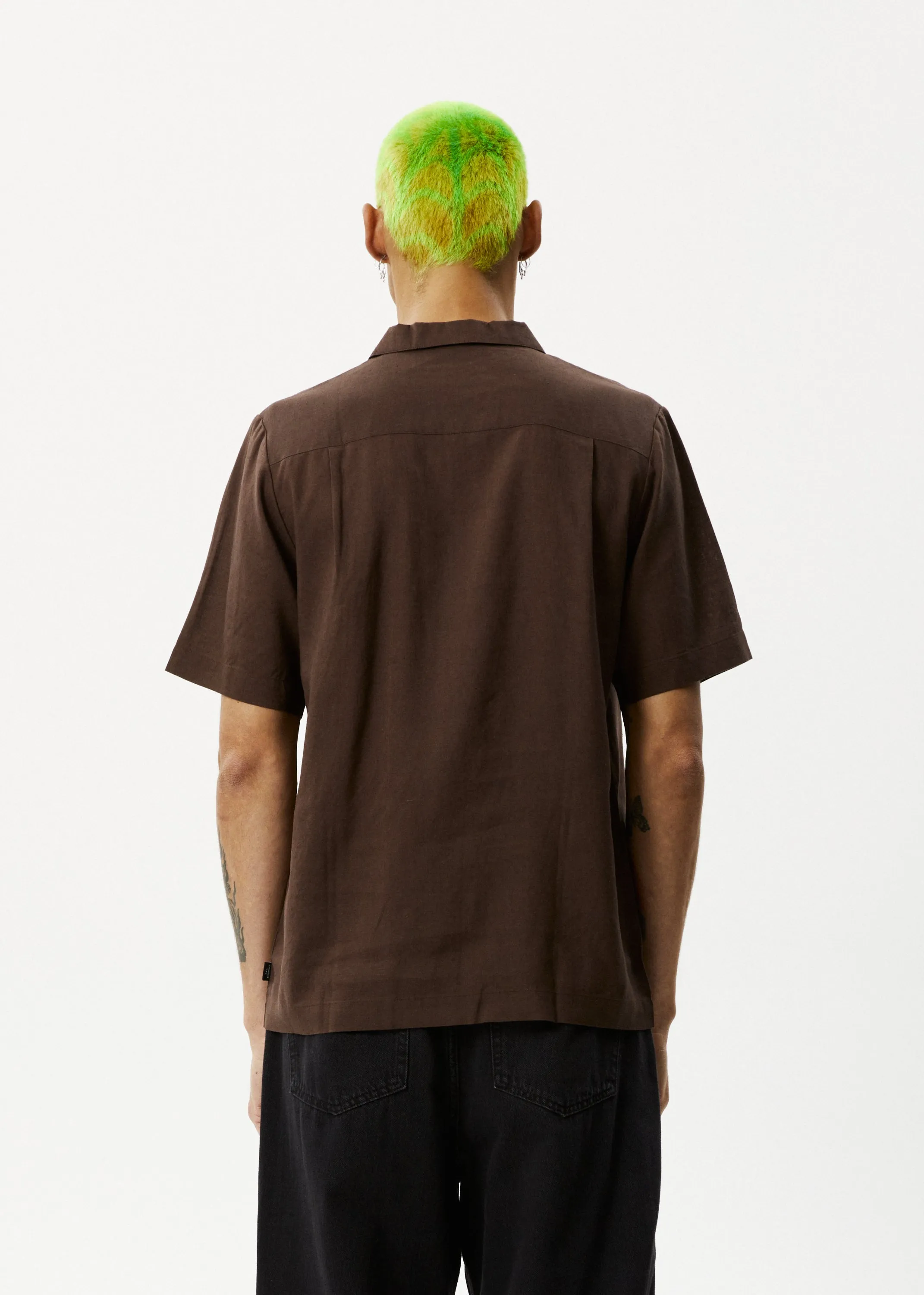 AFENDS Mens Daily - Cuban Short Sleeve Shirt - Coffee sold by Afends product image thumbnail 3