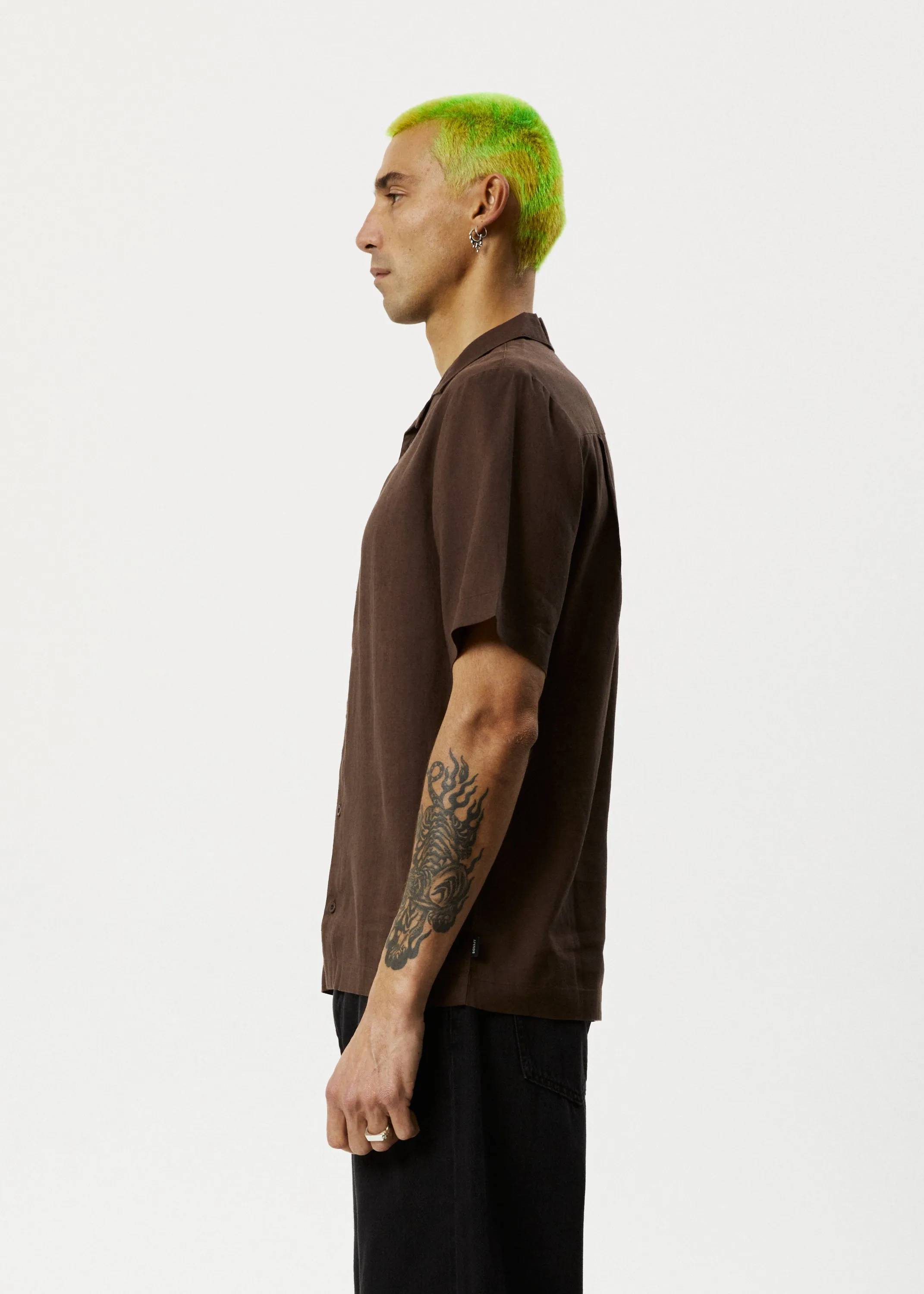 AFENDS Mens Daily - Cuban Short Sleeve Shirt - Coffee sold by Afends product image thumbnail 2
