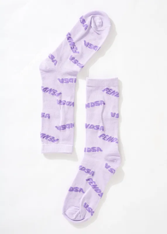 AFENDS Unisex Naughty - Crew Socks - Tulip sold by Afends