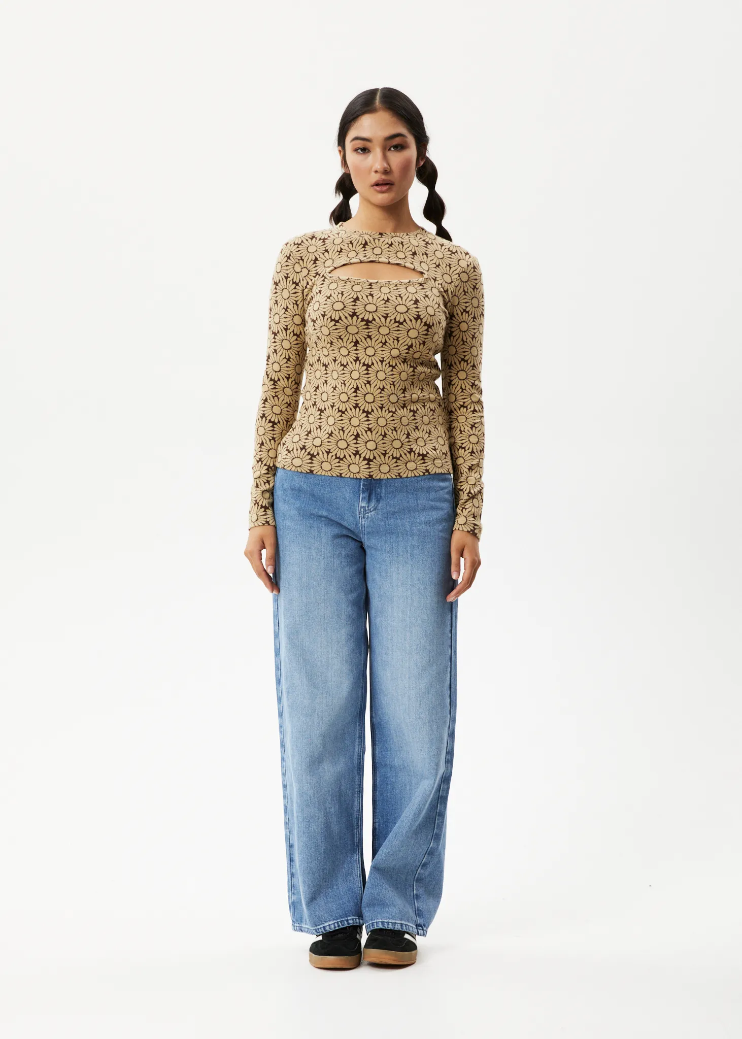 AFENDS Womens Daisy - Long Sleeve Cut Out Top - Toffee sold by Afends product image thumbnail 3