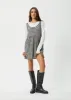 AFENDS Womens Asta Jesse - Seersucker Mini Dress - Steel Check sold by Afends
