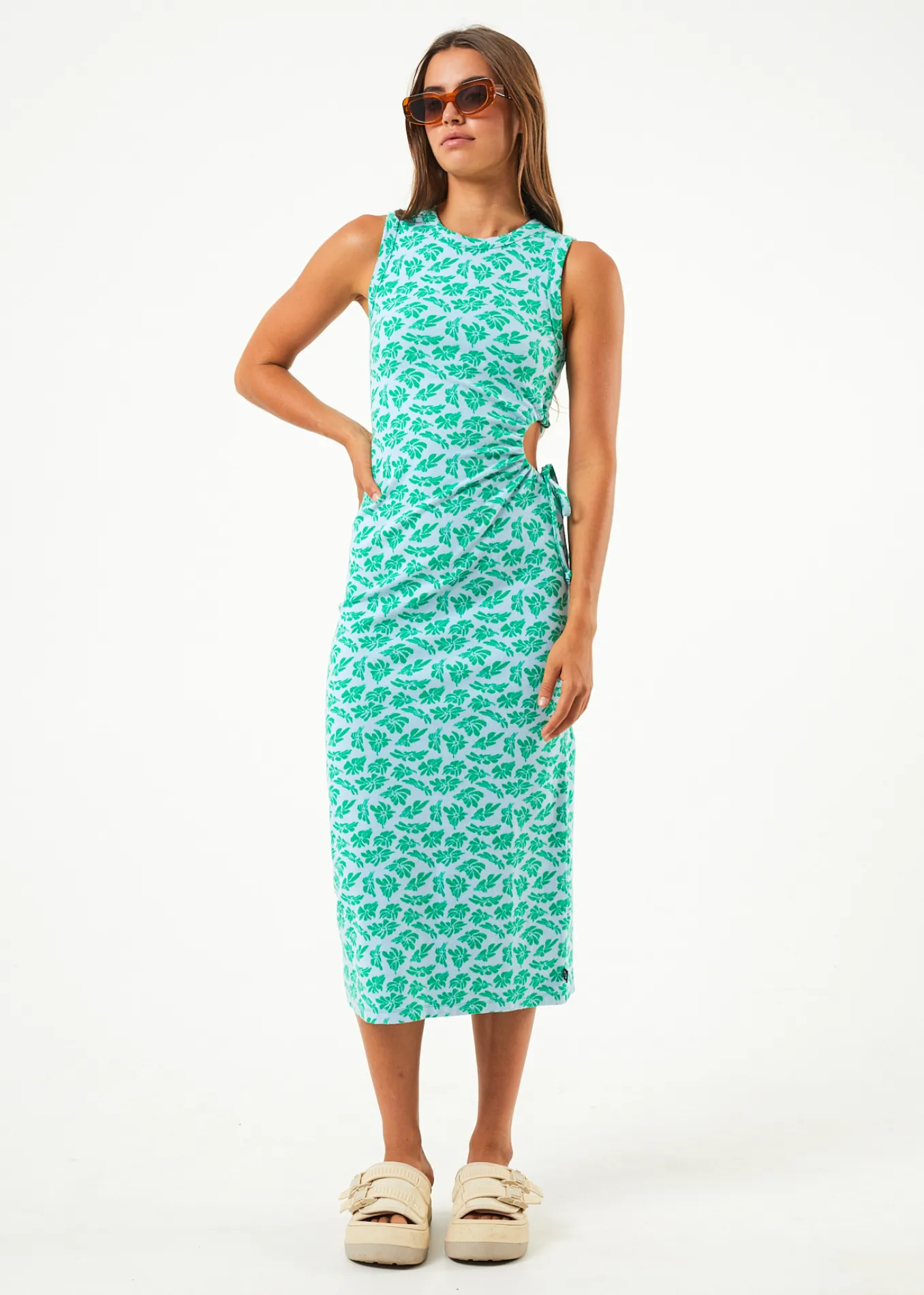 AFENDS Womens See You - Cut Out Maxi Dress - Powder Blue sold by Afends