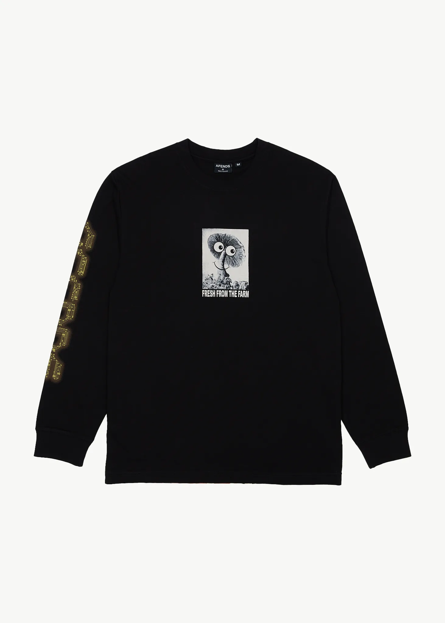 AFENDS Mens Farm Fresh - Long Sleeve T-Shirt - Black sold by Afends