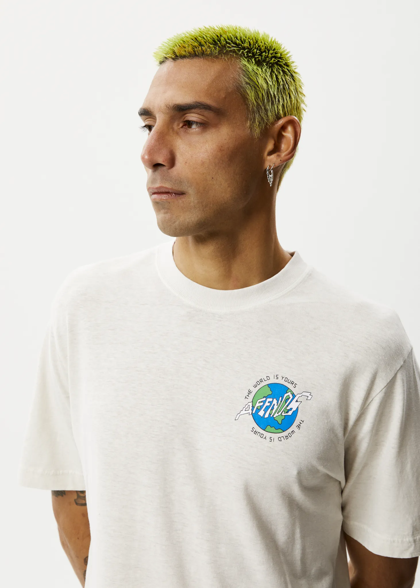 AFENDS Mens Orbital - Retro Graphic T-Shirt - Moonbeam sold by Afends product image thumbnail 3