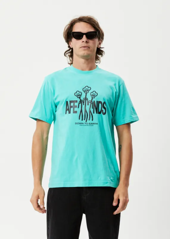 AFENDS Mens Grooves - Retro Graphic T-Shirt - Jade sold by Afends