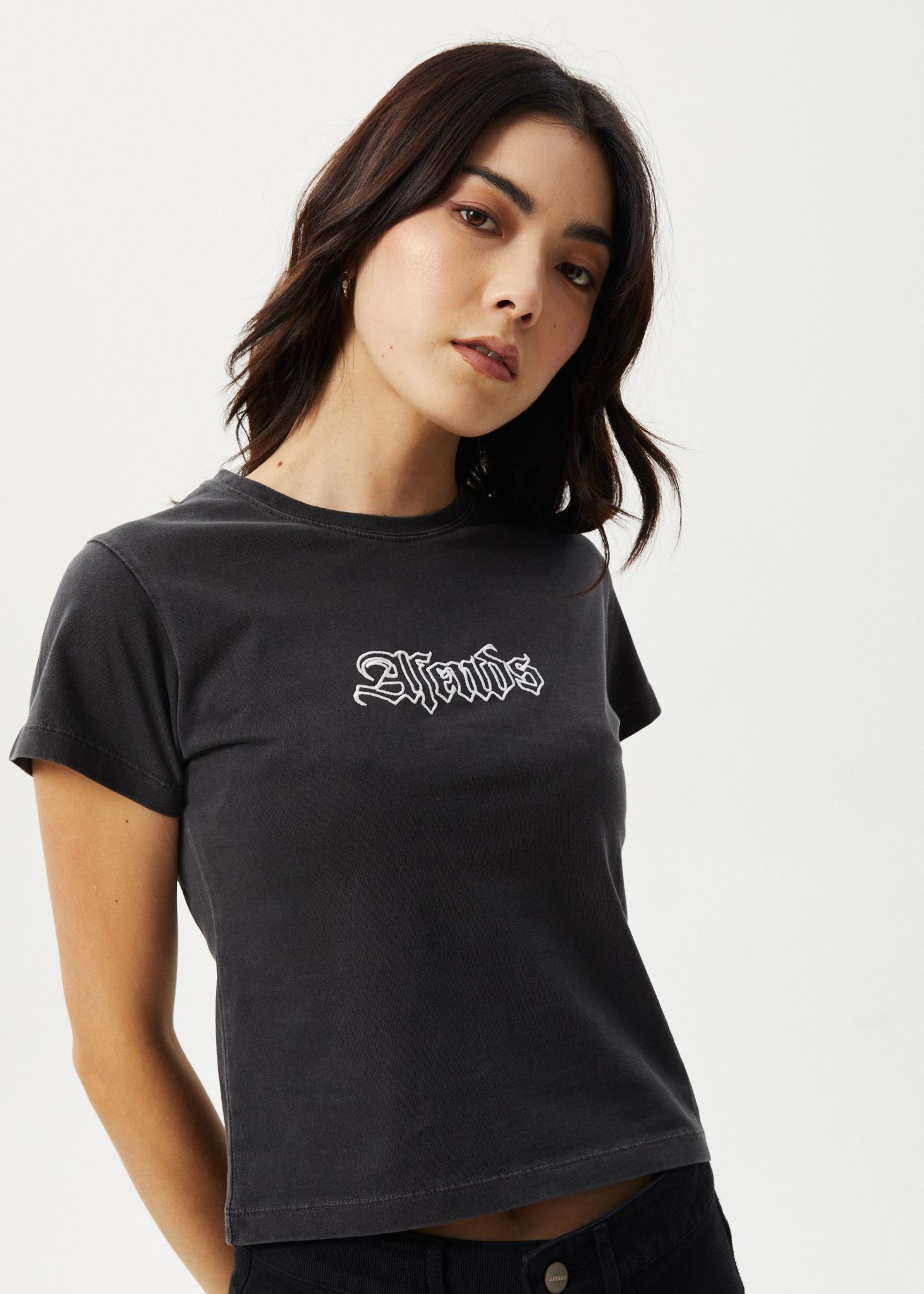 AFENDS Womens Burnt - Baby Tee - Stone Black sold by Afends product image thumbnail 2