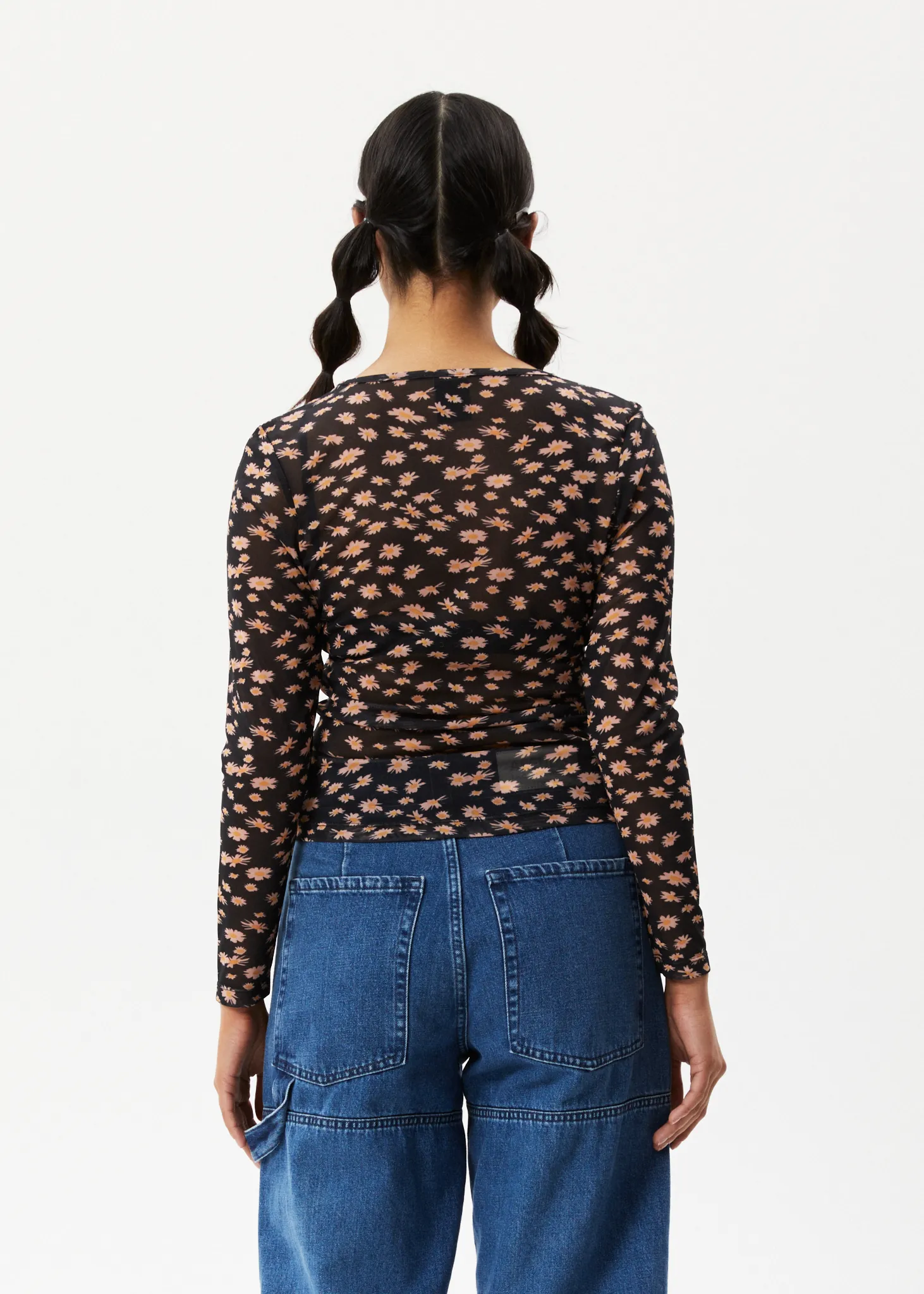 AFENDS Womens Hazey - Sheer Long Sleeve Top - Black Floral sold by Afends product image thumbnail 2