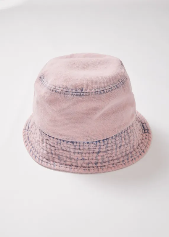 AFENDS Unisex Lucie - Hemp Washed Denim Bucket Hat - Vintage Pink sold by Afends
