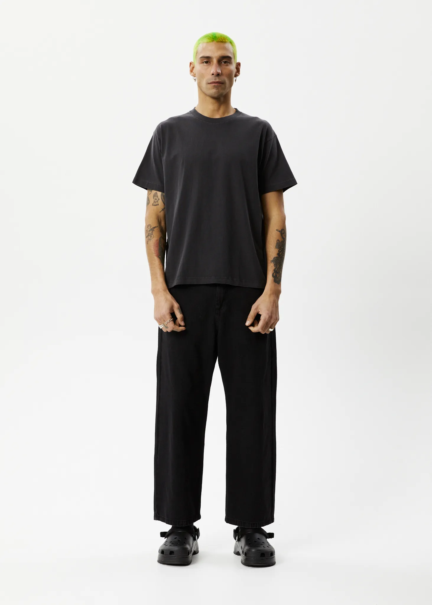 AFENDS Mens Genesis - Heavyweight Boxy Tee - Stone Black sold by Afends product image thumbnail 5