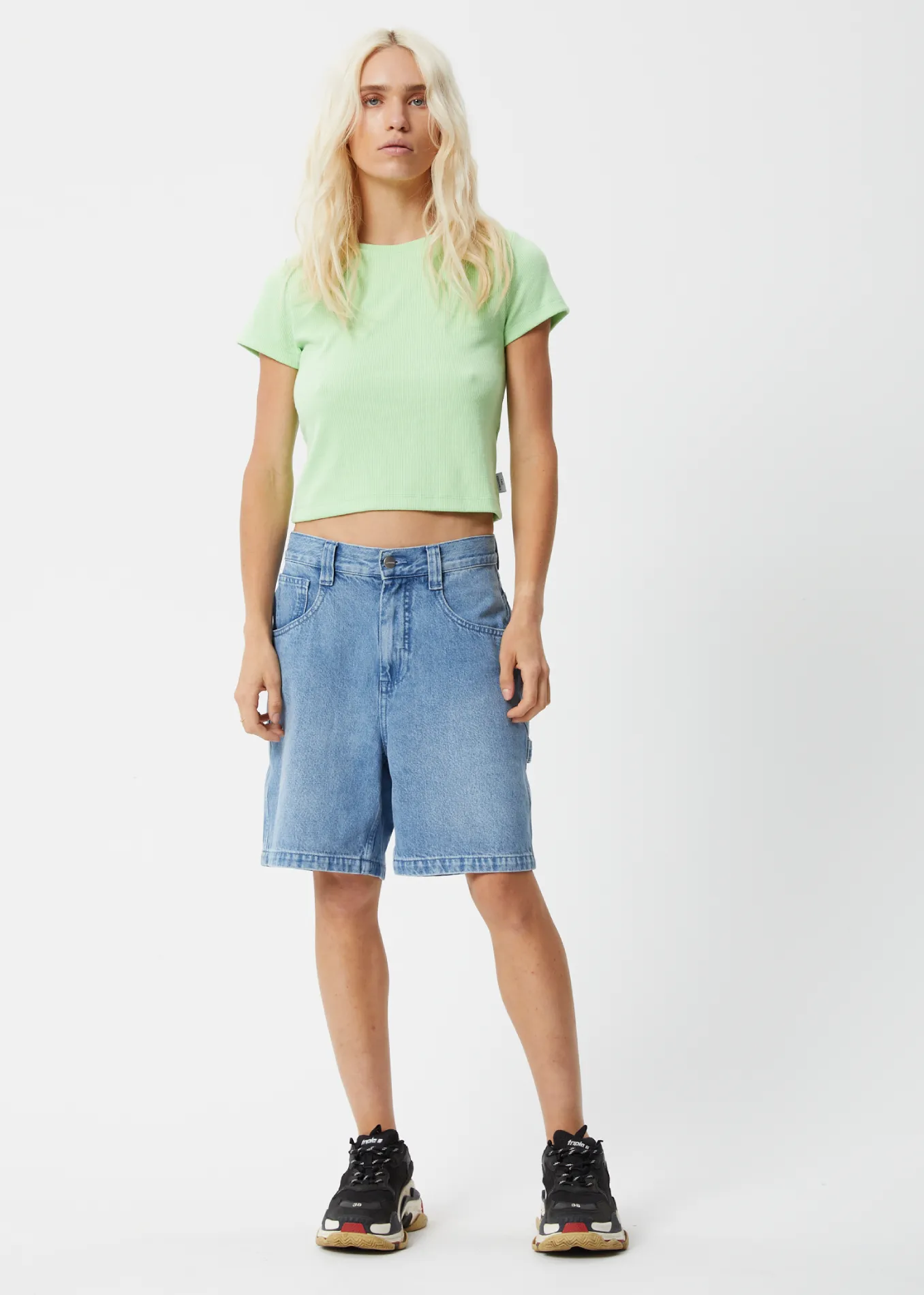 AFENDS Womens Faith - Ribbed Tee - Lime Green sold by Afends product image thumbnail 3