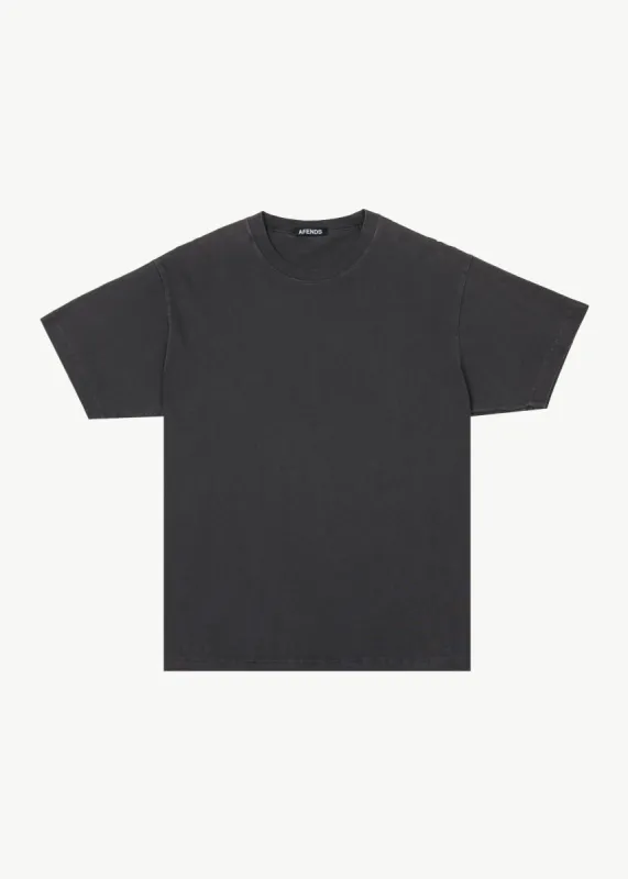 AFENDS Mens Genesis - Heavyweight Boxy Tee - Stone Black sold by Afends