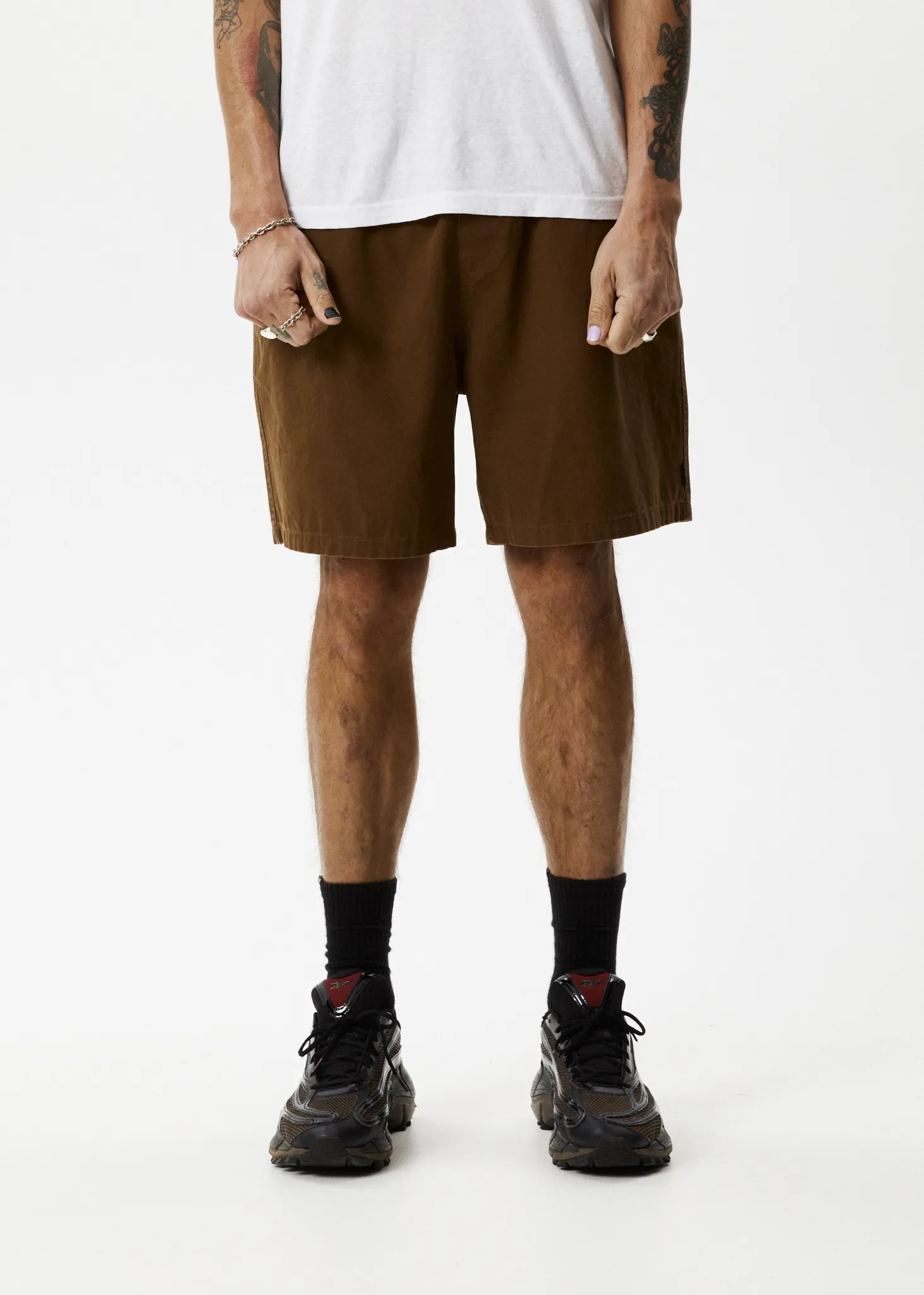 AFENDS Mens Ninety Eights - Baggy Elastic Waist Short - Toffee sold by Afends product image thumbnail 2