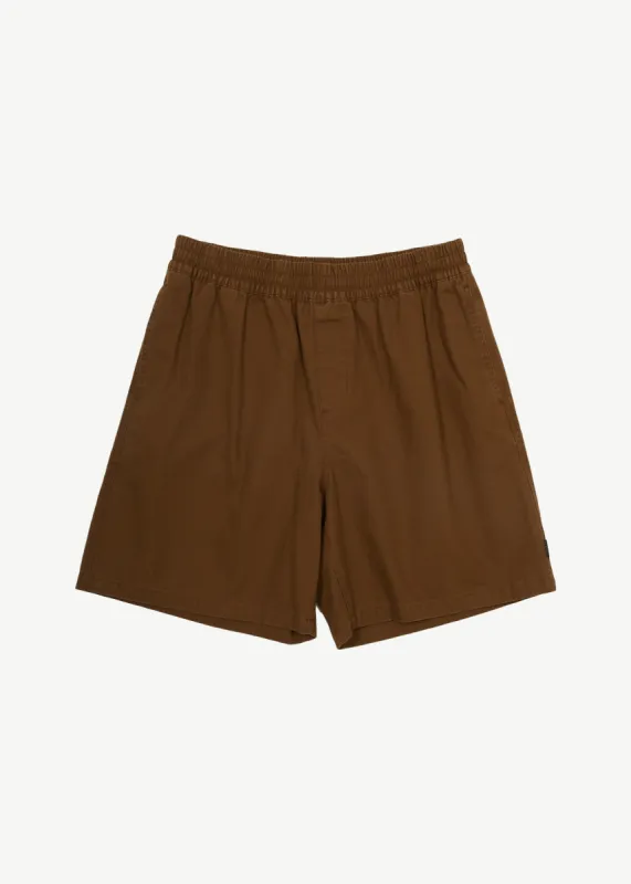 AFENDS Mens Ninety Eights - Baggy Elastic Waist Short - Toffee sold by Afends