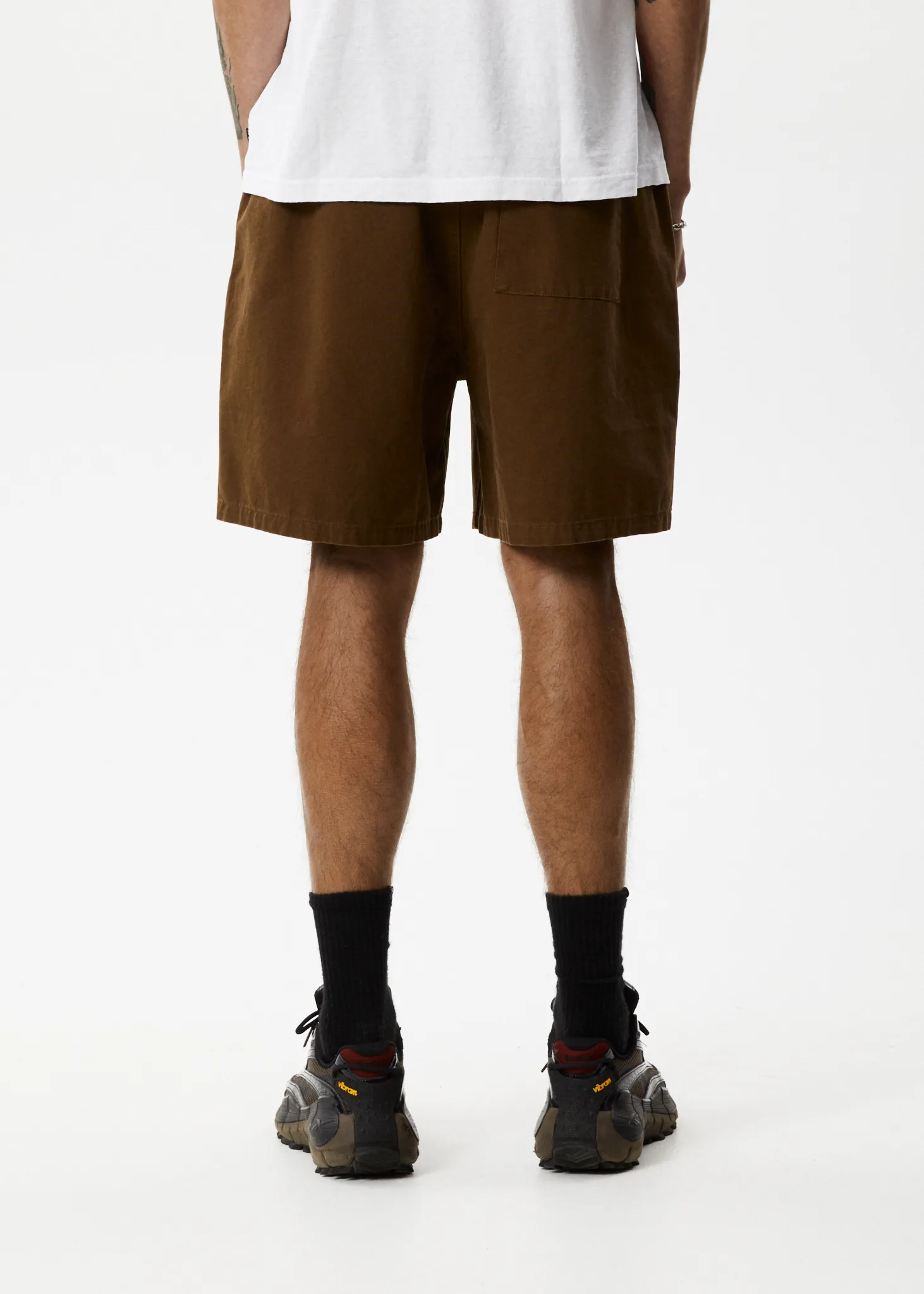 AFENDS Mens Ninety Eights - Baggy Elastic Waist Short - Toffee sold by Afends product image thumbnail 4