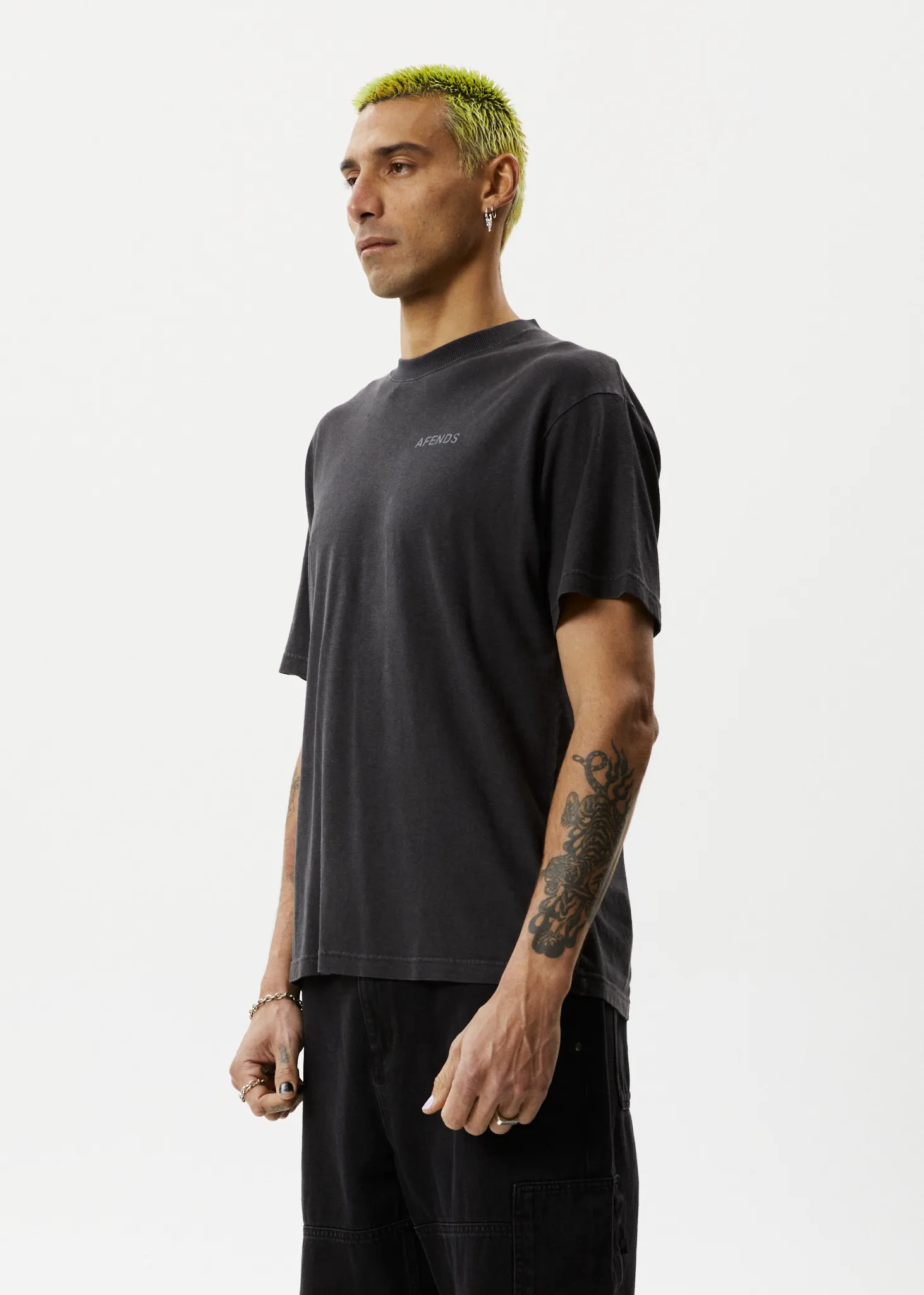 AFENDS Mens Staple - Boxy Fit Tee - Stone Black sold by Afends product image thumbnail 3