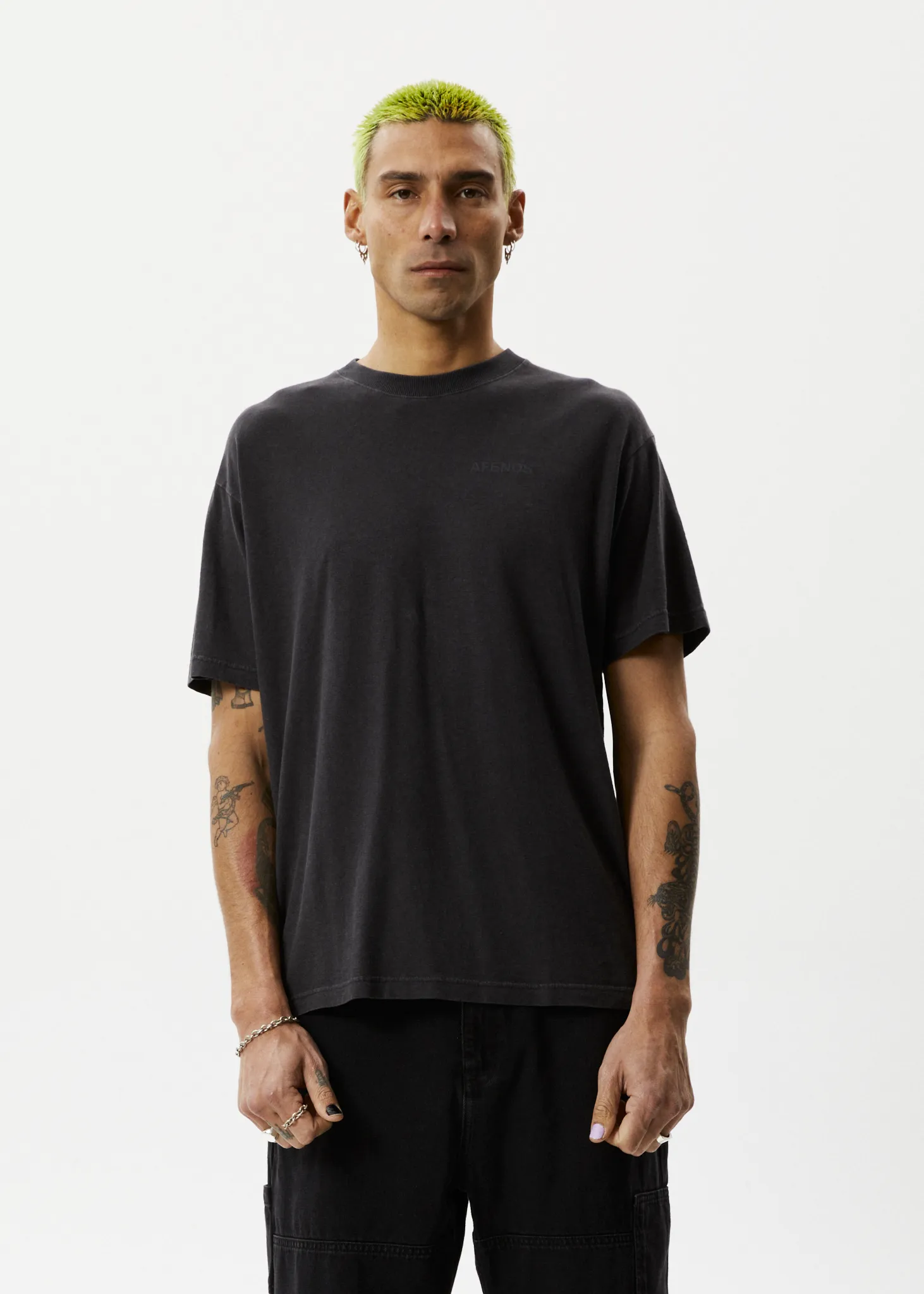 AFENDS Mens Staple - Boxy Fit Tee - Stone Black sold by Afends product image thumbnail 2