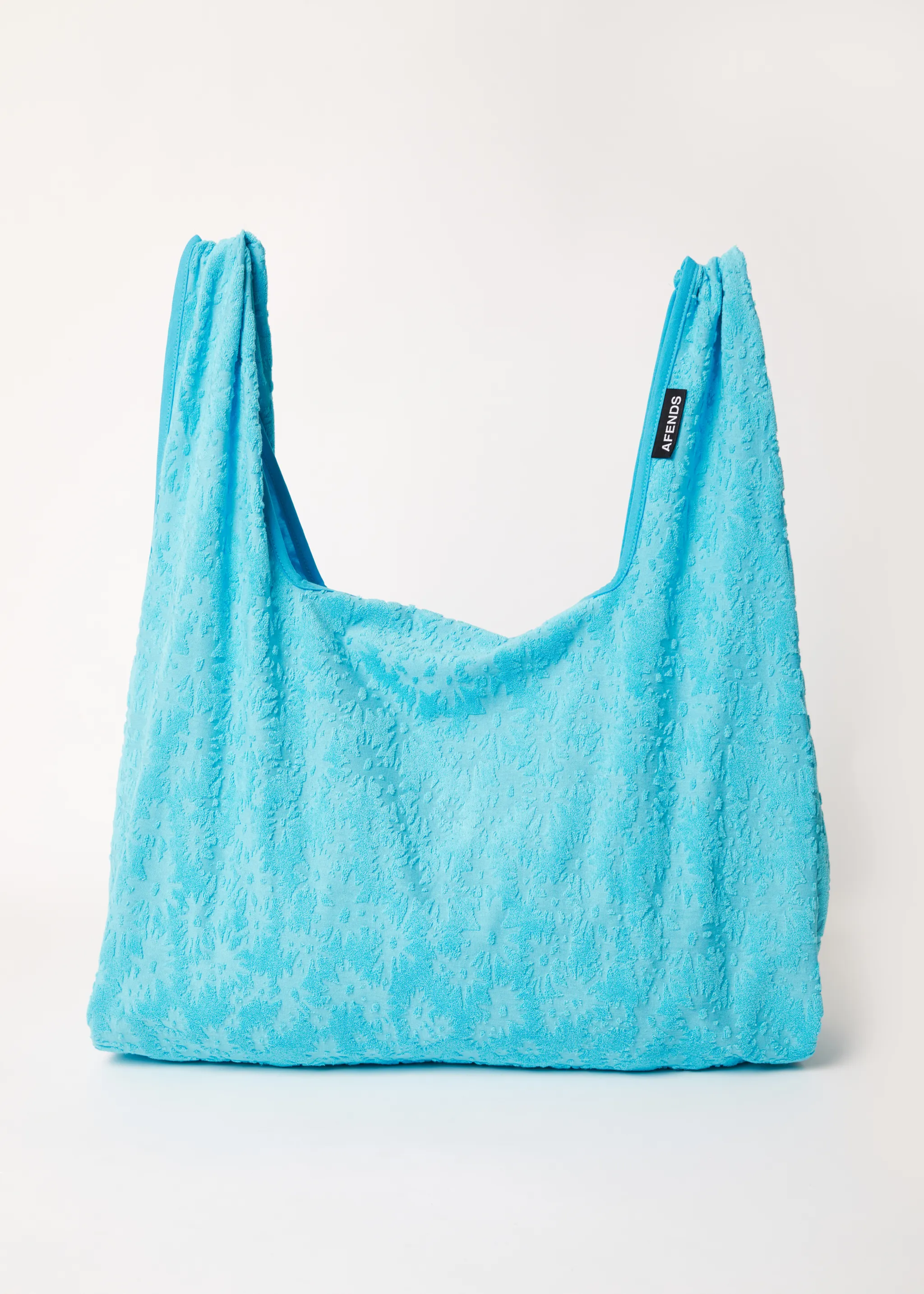 AFENDS Unisex Moon - Terry Oversized Tote Bag - Blue Daisy sold by Afends