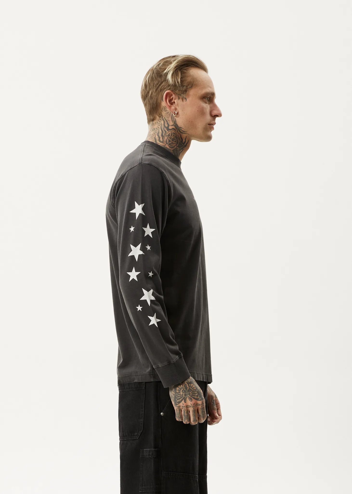 AFENDS Mens High Utility - Long Sleeve Tee - Stone Black sold by Afends product image thumbnail 5