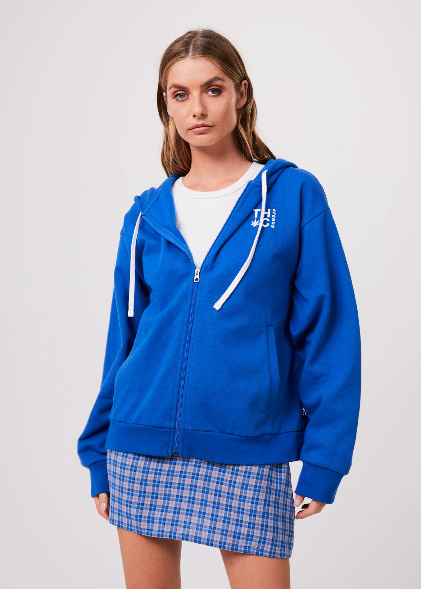 AFENDS Unisex Rolled Up - Unisex Zip Up Hoodie - Electric Blue sold by Afends product image thumbnail 2