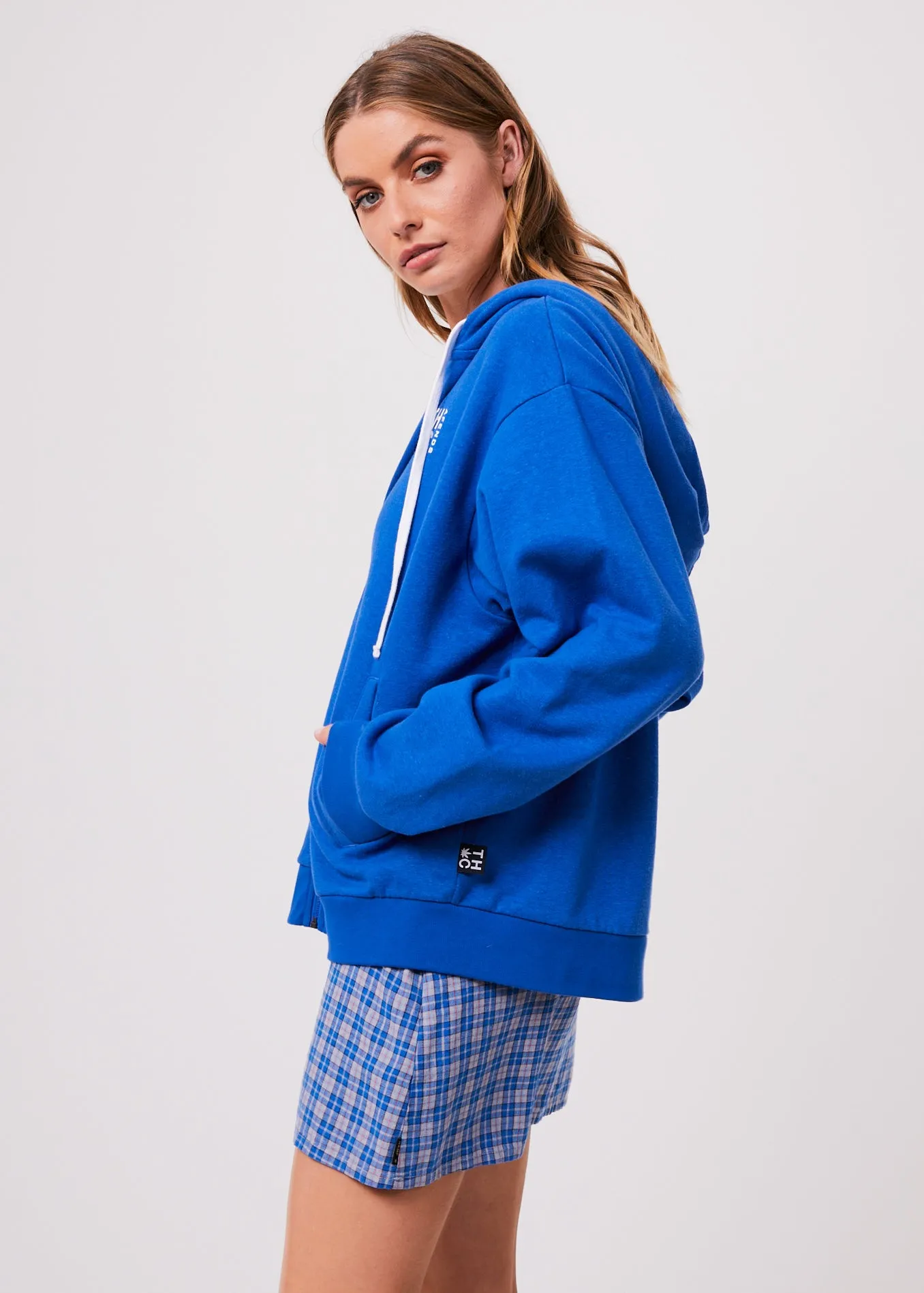 AFENDS Unisex Rolled Up - Unisex Zip Up Hoodie - Electric Blue sold by Afends product image thumbnail 4