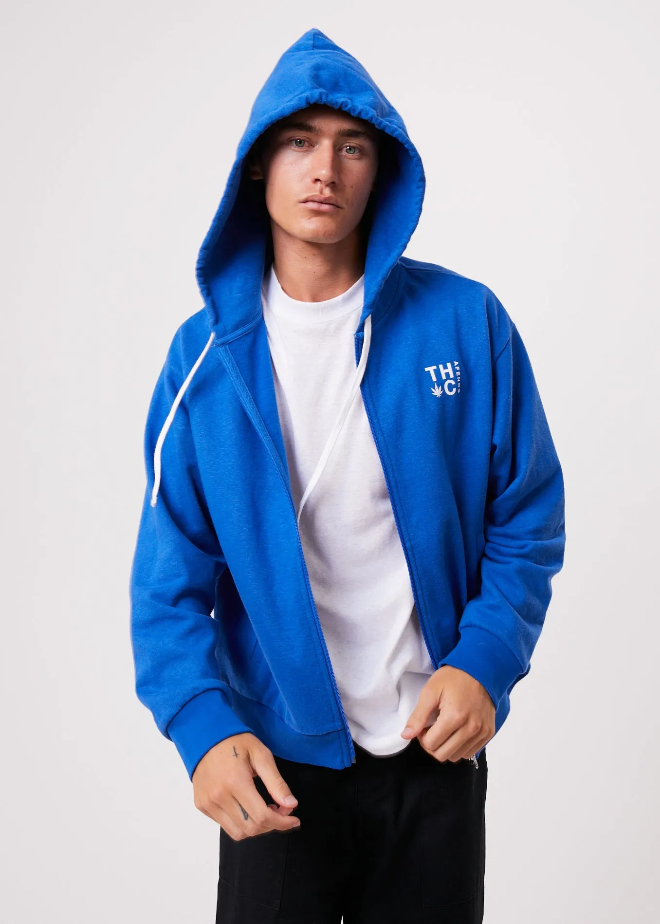 AFENDS Unisex Rolled Up - Unisex Zip Up Hoodie - Electric Blue sold by Afends product image thumbnail 3
