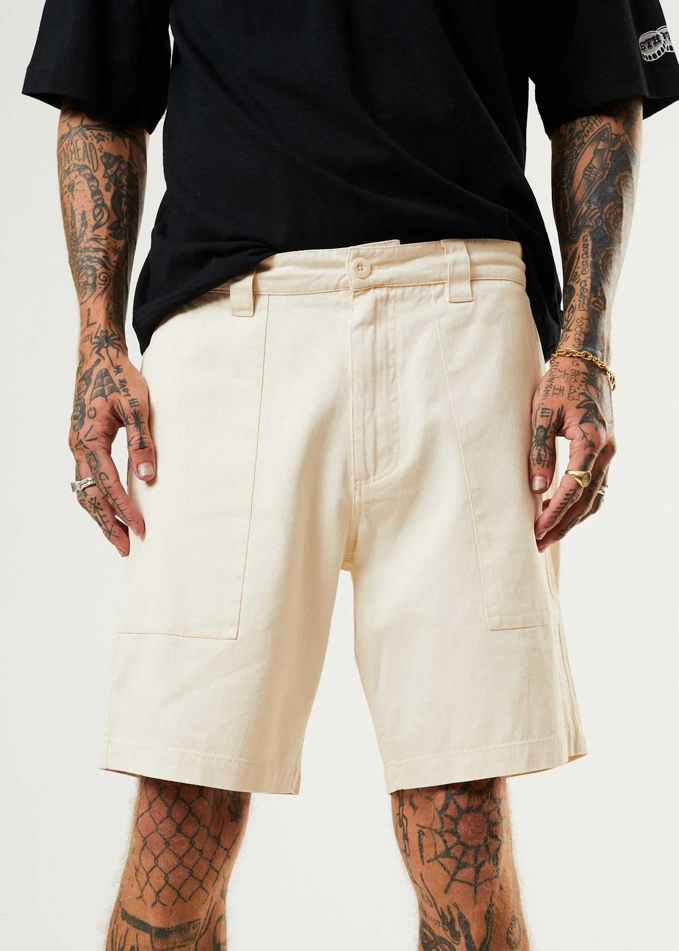AFENDS Mens Chess Club - Relaxed Shorts - Natural sold by Afends product image thumbnail 4