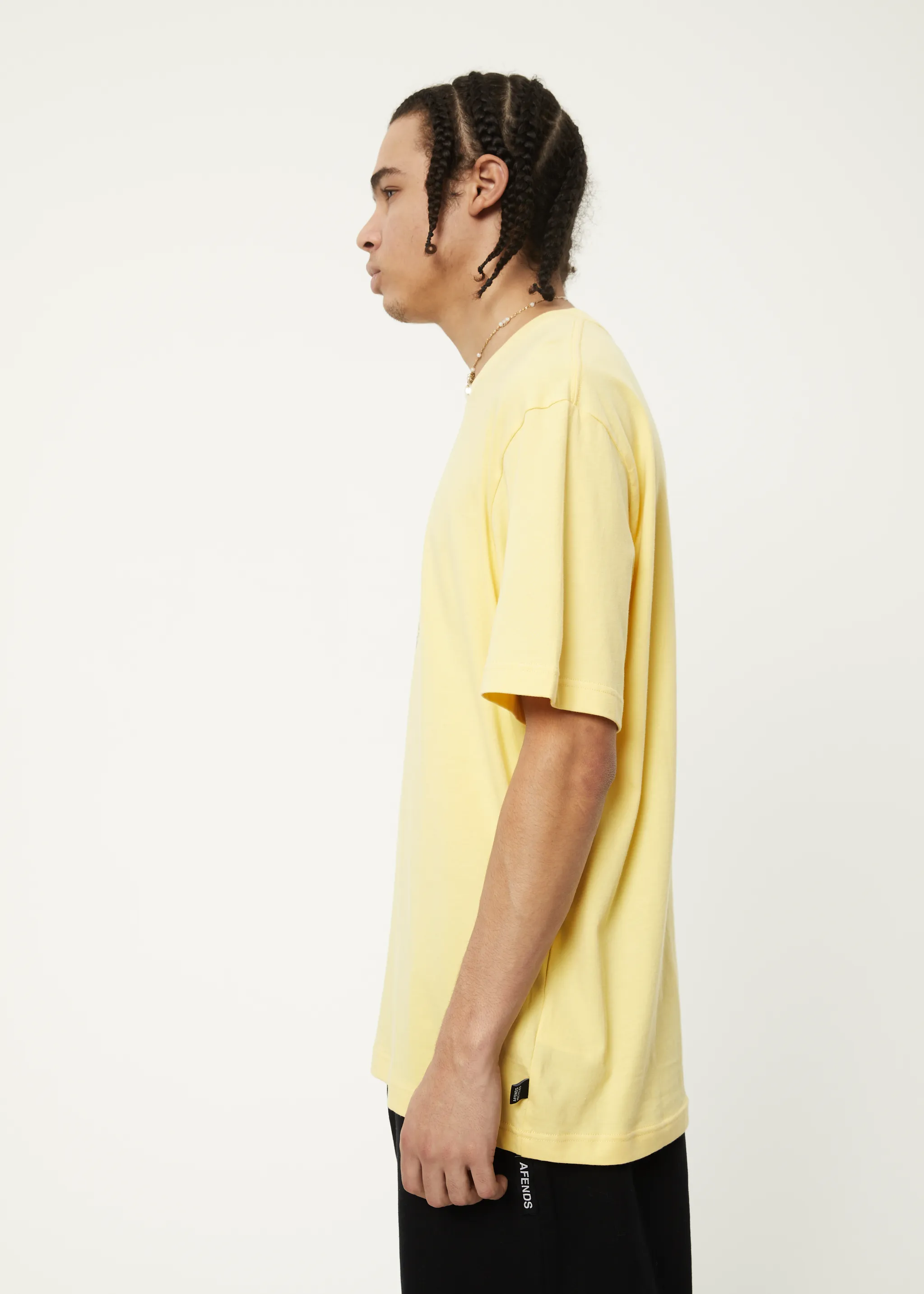 AFENDS Mens World Problems - Retro Graphic T-Shirt - Butter sold by Afends product image thumbnail 5