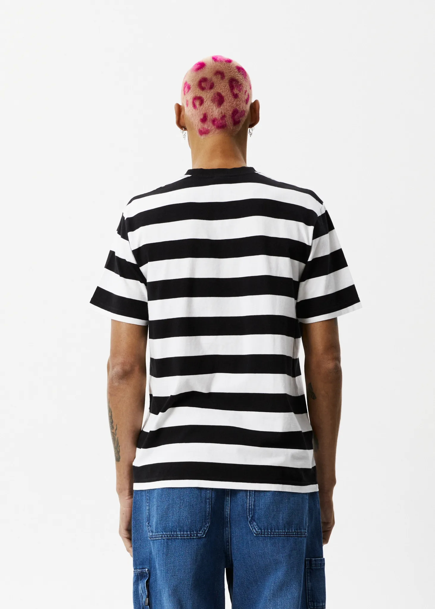 AFENDS Mens Needle - Retro Logo T-Shirt - Black Stripe sold by Afends product image thumbnail 2