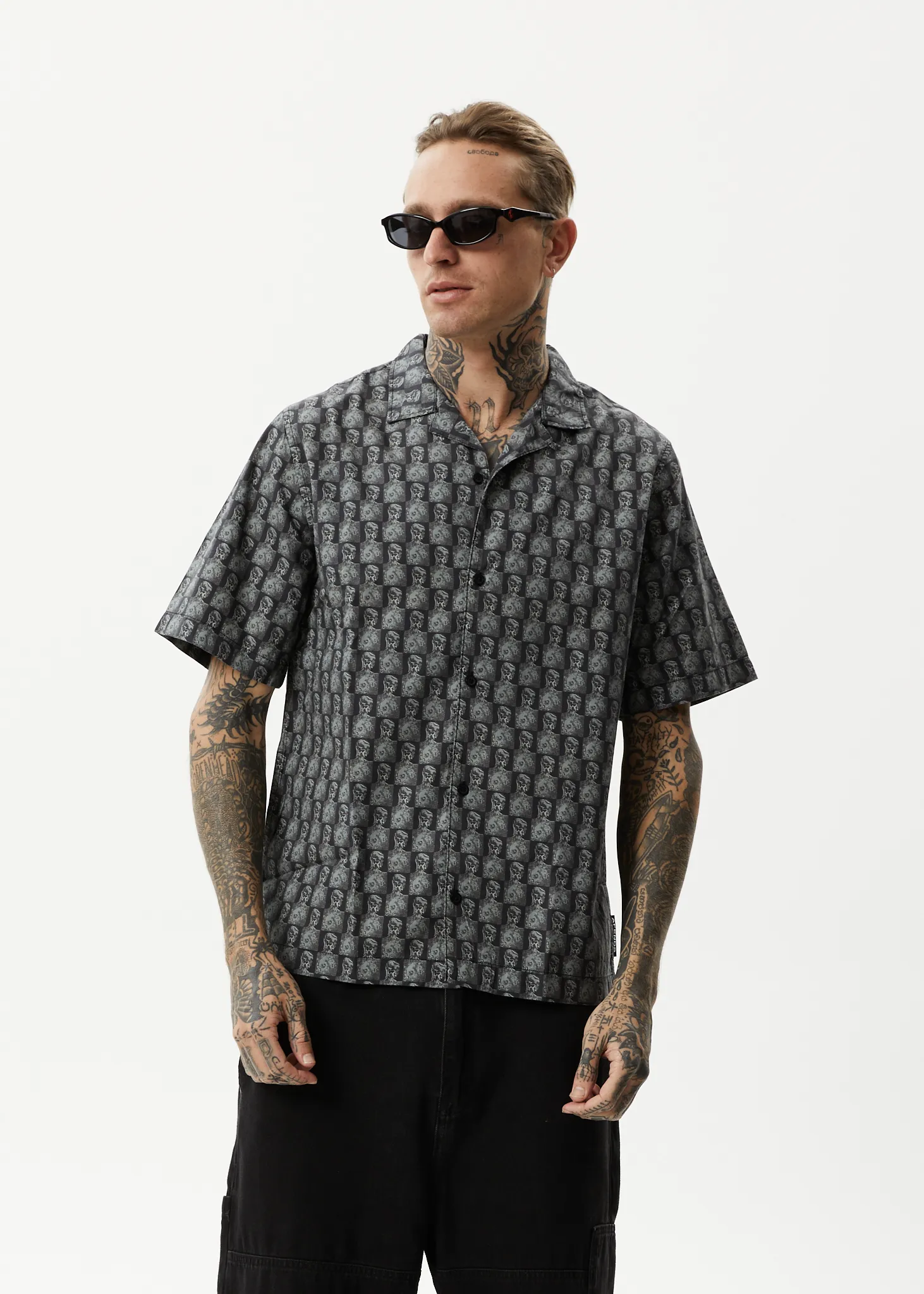 AFENDS Mens Worldstar - Cuban Short Sleeve Shirt - Black sold by Afends product image thumbnail 3