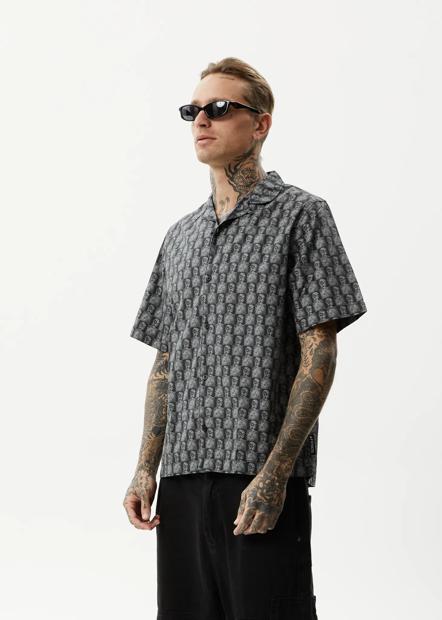 AFENDS Mens Worldstar - Cuban Short Sleeve Shirt - Black sold by Afends product image thumbnail 4