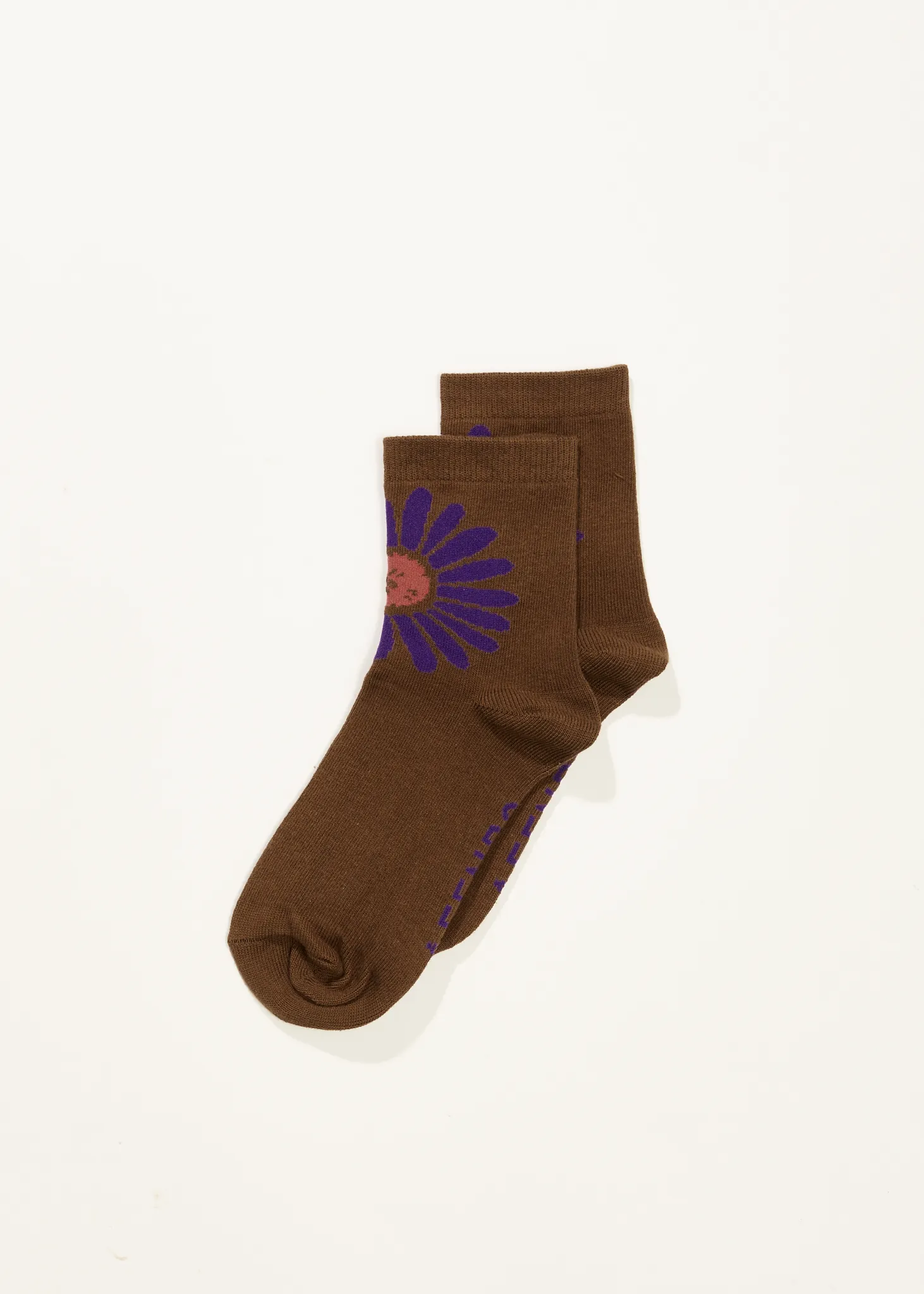 AFENDS Unisex Daisy - Crew Socks - Toffee sold by Afends product image thumbnail 3