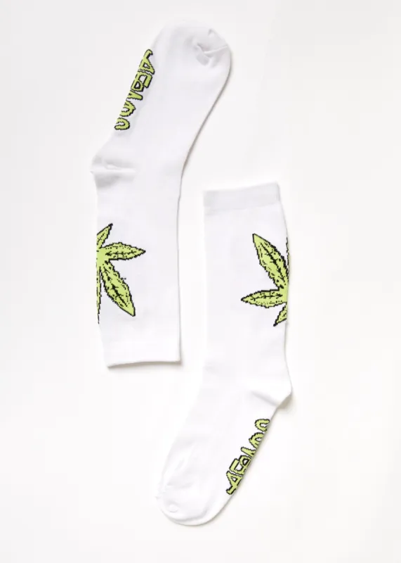 AFENDS Unisex Coasting - Crew Socks - White sold by Afends