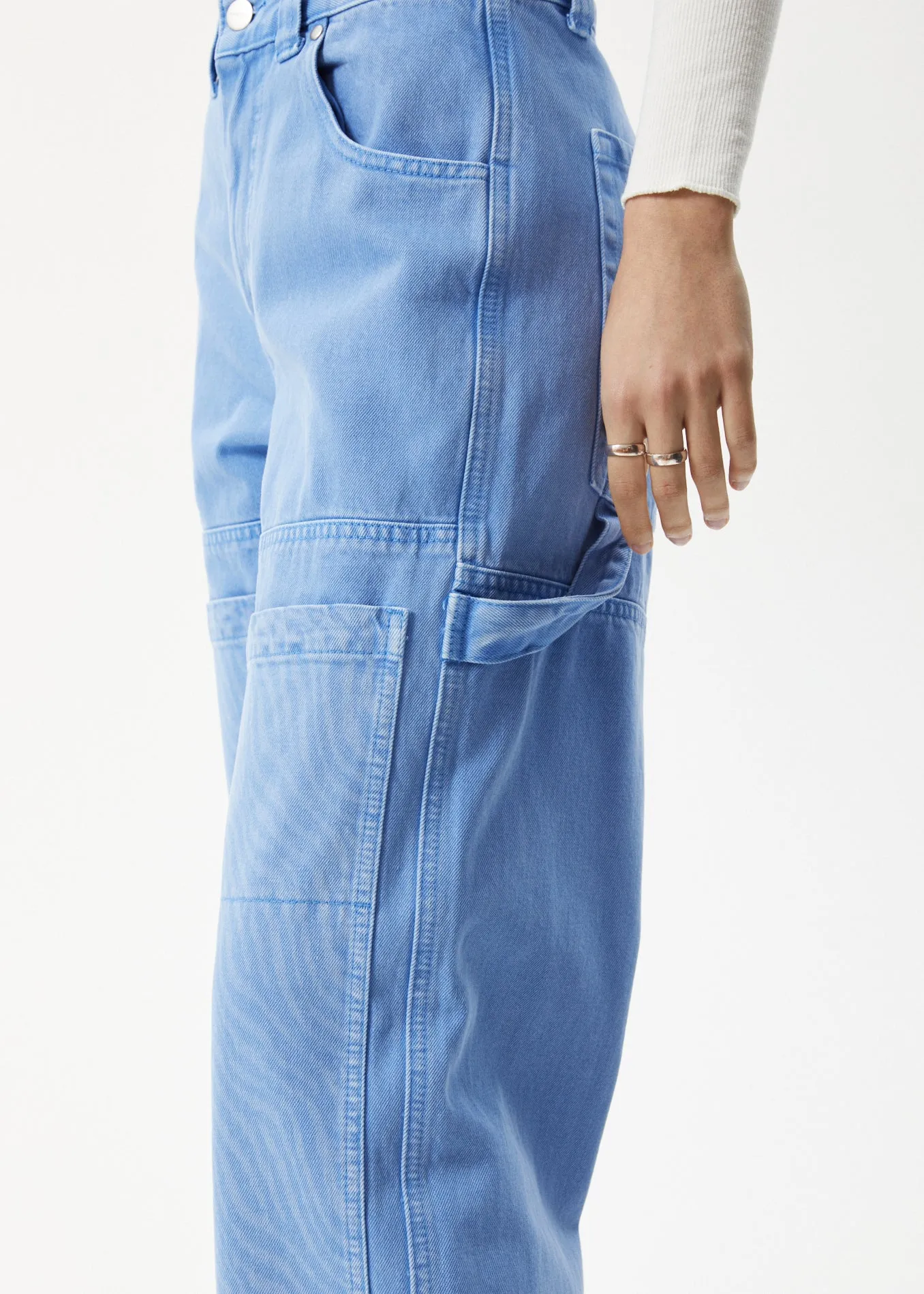 AFENDS Womens Polar Moss - Denim Workwear Jean - Faded Arctic sold by Afends product image thumbnail 2