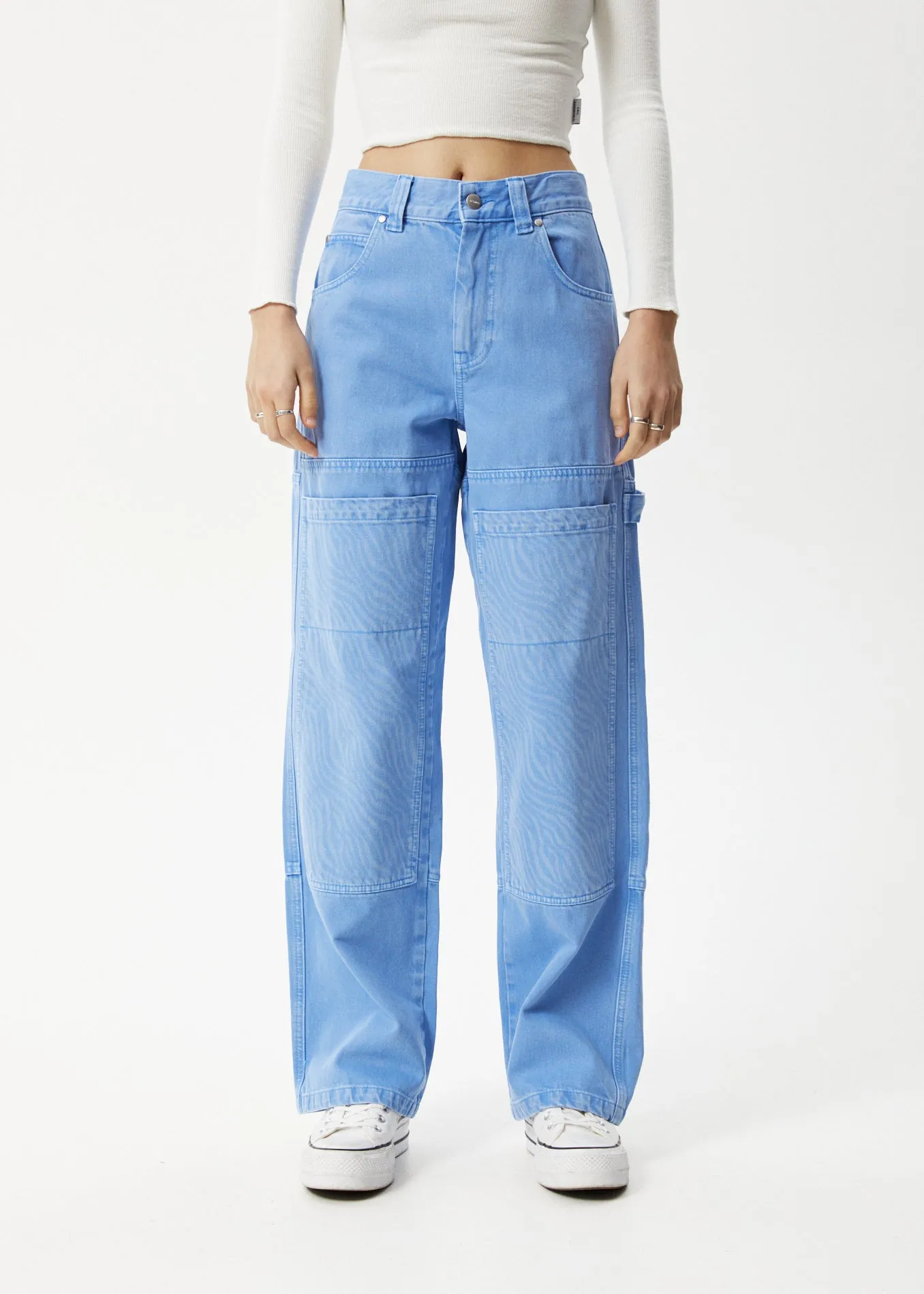 AFENDS Womens Polar Moss - Denim Workwear Jean - Faded Arctic sold by Afends product image thumbnail 3