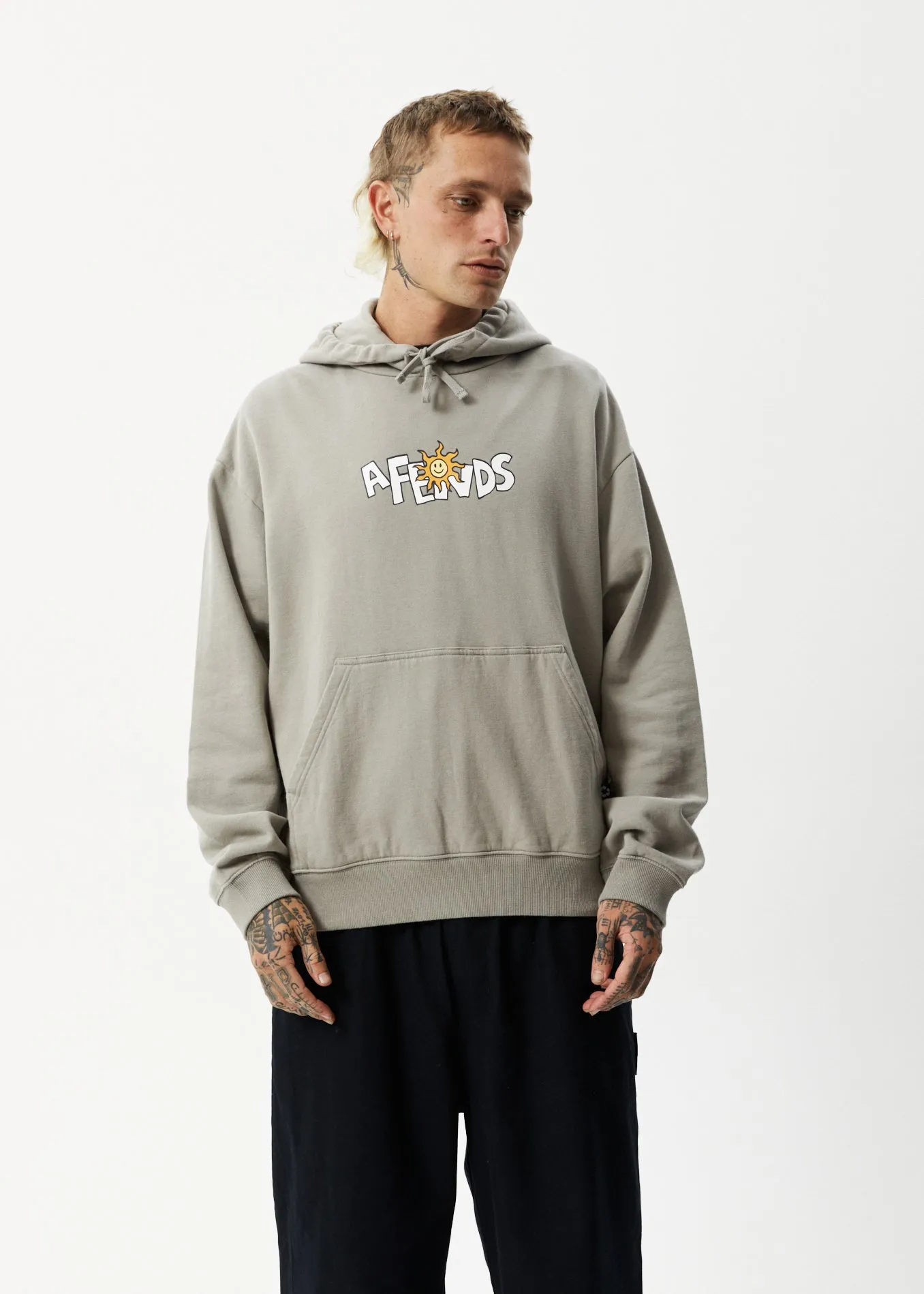 AFENDS Mens Sunshine - Graphic Hoodie - Olive sold by Afends
