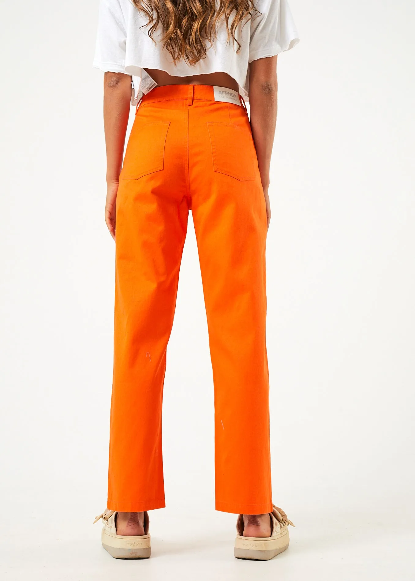 AFENDS Womens Shelby - Wide Leg Pant - Orange sold by Afends product image thumbnail 4